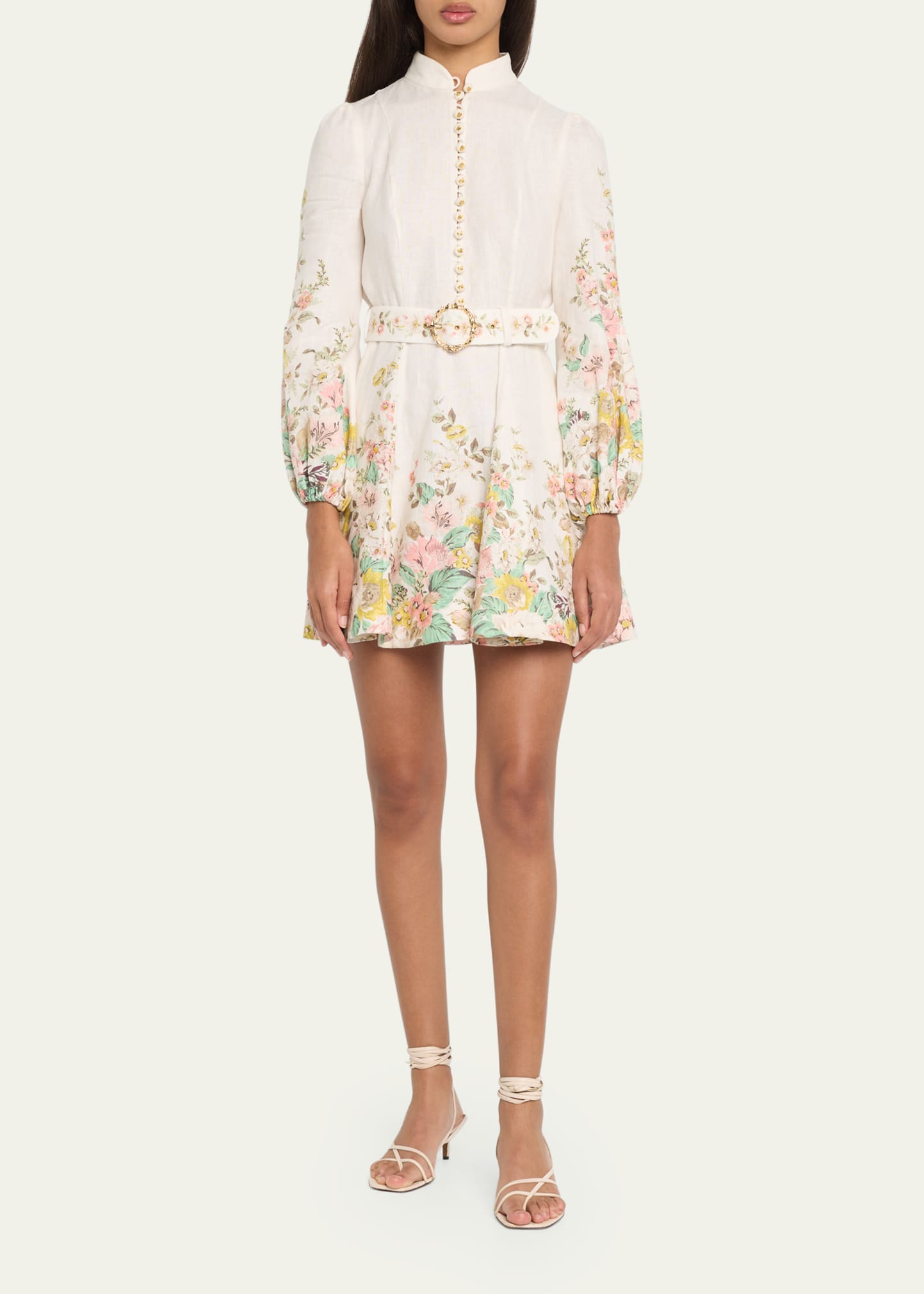 matchmaker buttoned mini dress Zimmermann Matchmaker Floral Buttoned Mini Dress