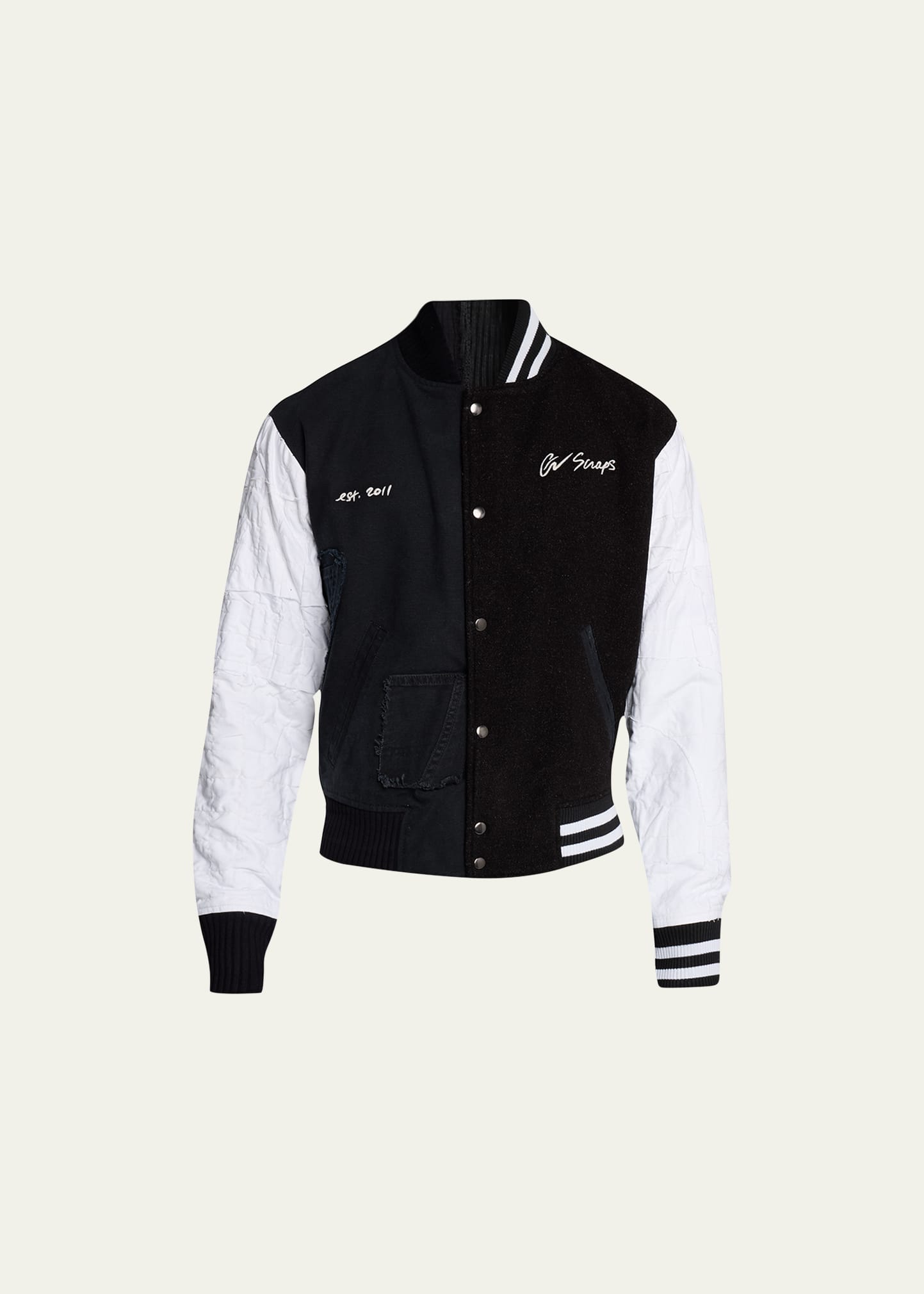 Greg Lauren Men's Military Blanket Varsity Bomber Jacket