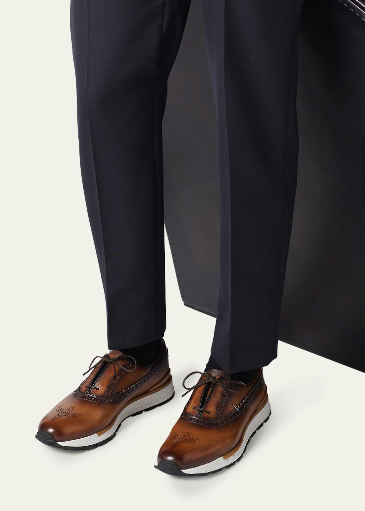 berluti dress shoes Paris Fast Track Oxford Brogues Cacao Venezia Leather Nero Grigio Factory Price Berluti Style Popular