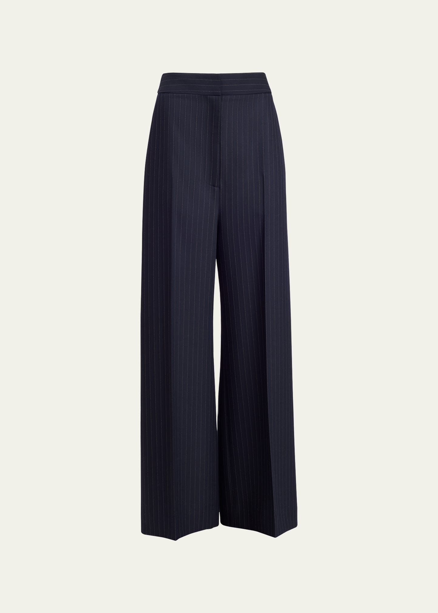 Khaite Banton Pinstripe Wide Leg Wool Pants - Bergdorf Goodman