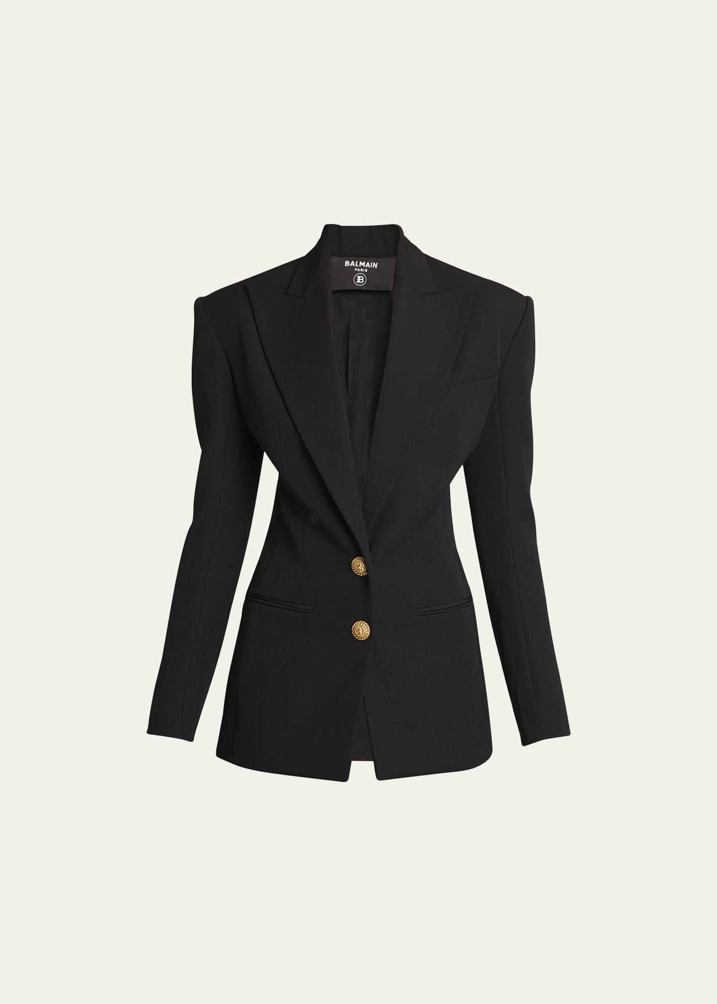 Womens black blazer shop with gold buttons