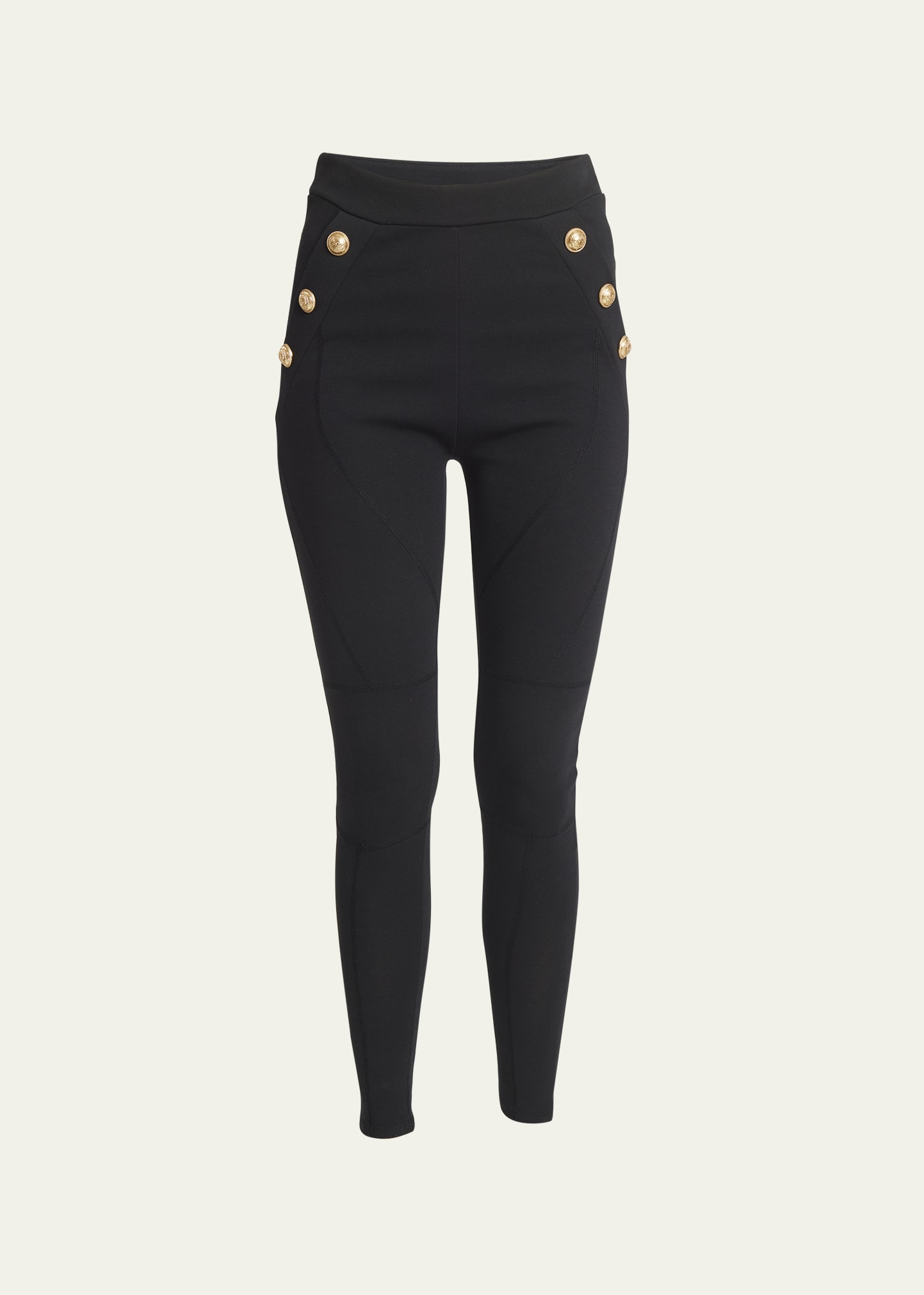 Balmain 6-Button Jersey Leggings - Bergdorf Goodman