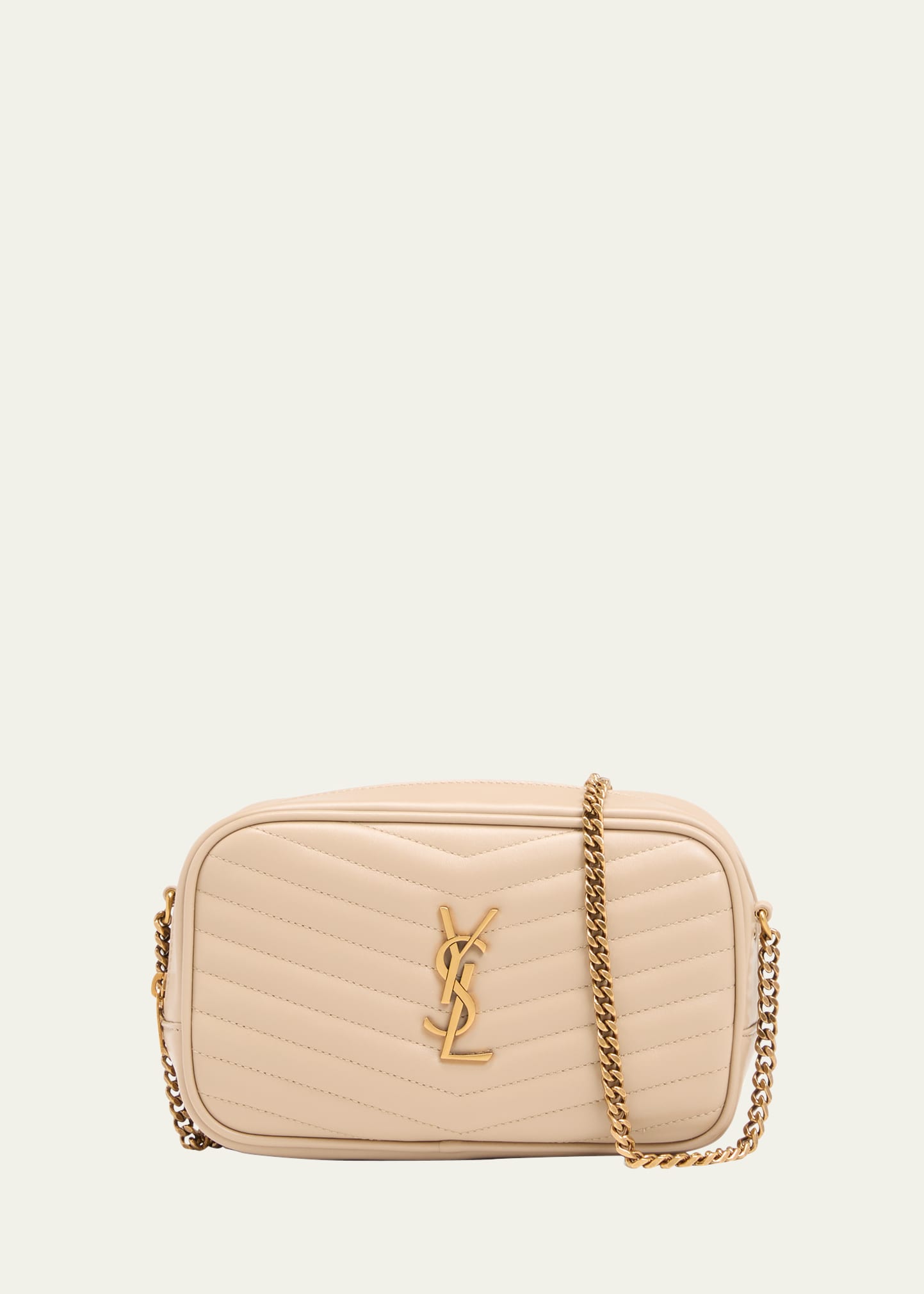 Saint Laurent Lou Mini YSL Camera Bag in Smooth Quilted Leather