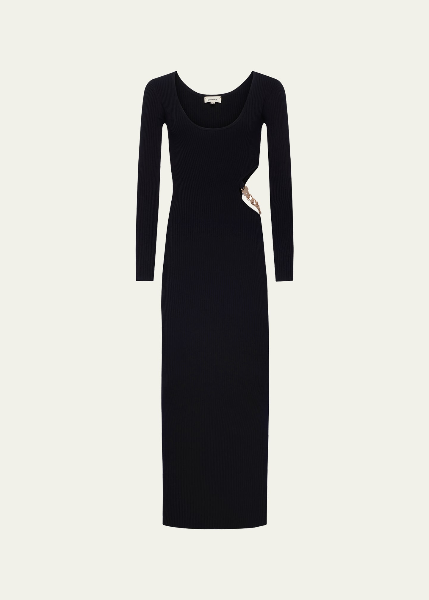 L'Agence Sloane Chain Cutout Knit Maxi Dress - Bergdorf Goodman