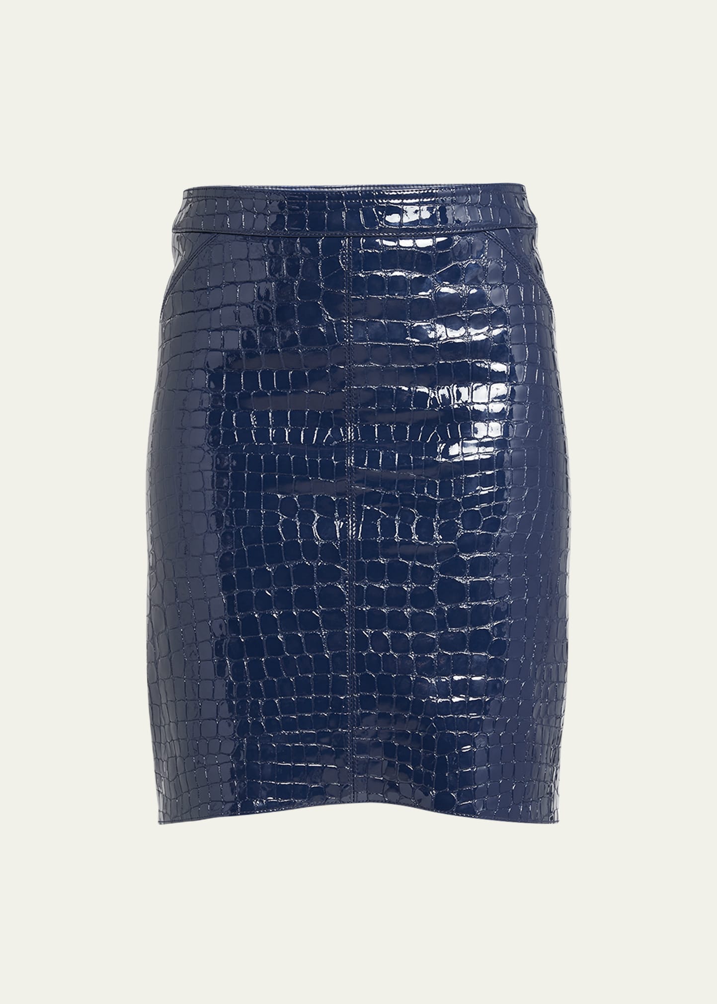Croc-effect leather pencil skirt