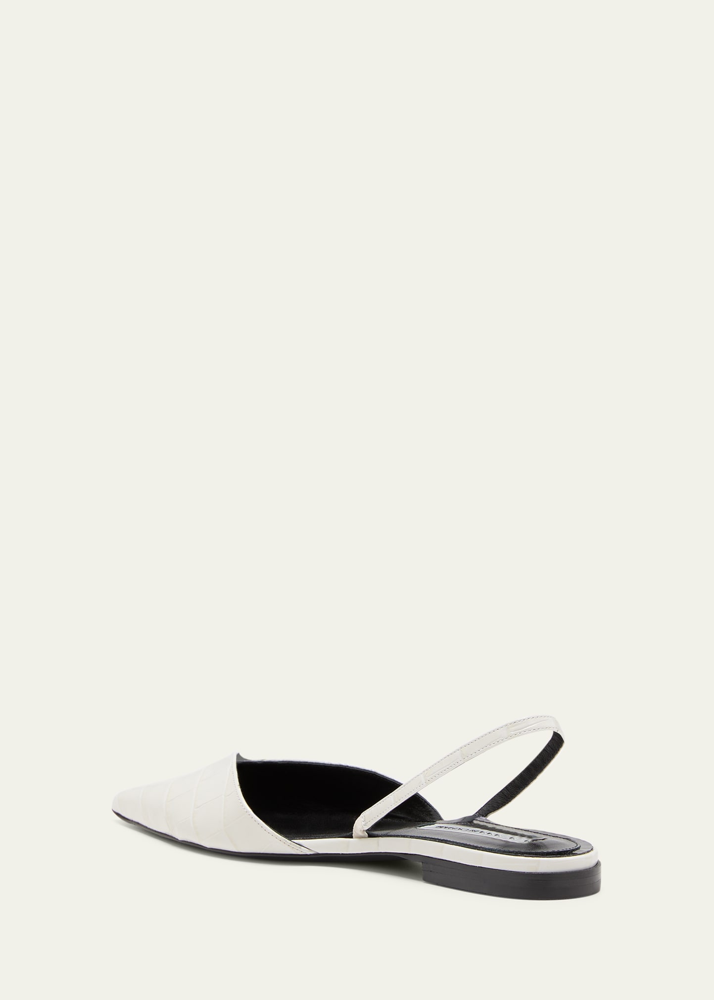 Victoria Beckham Asymmetrical Croco Slingback Ballerina Flats