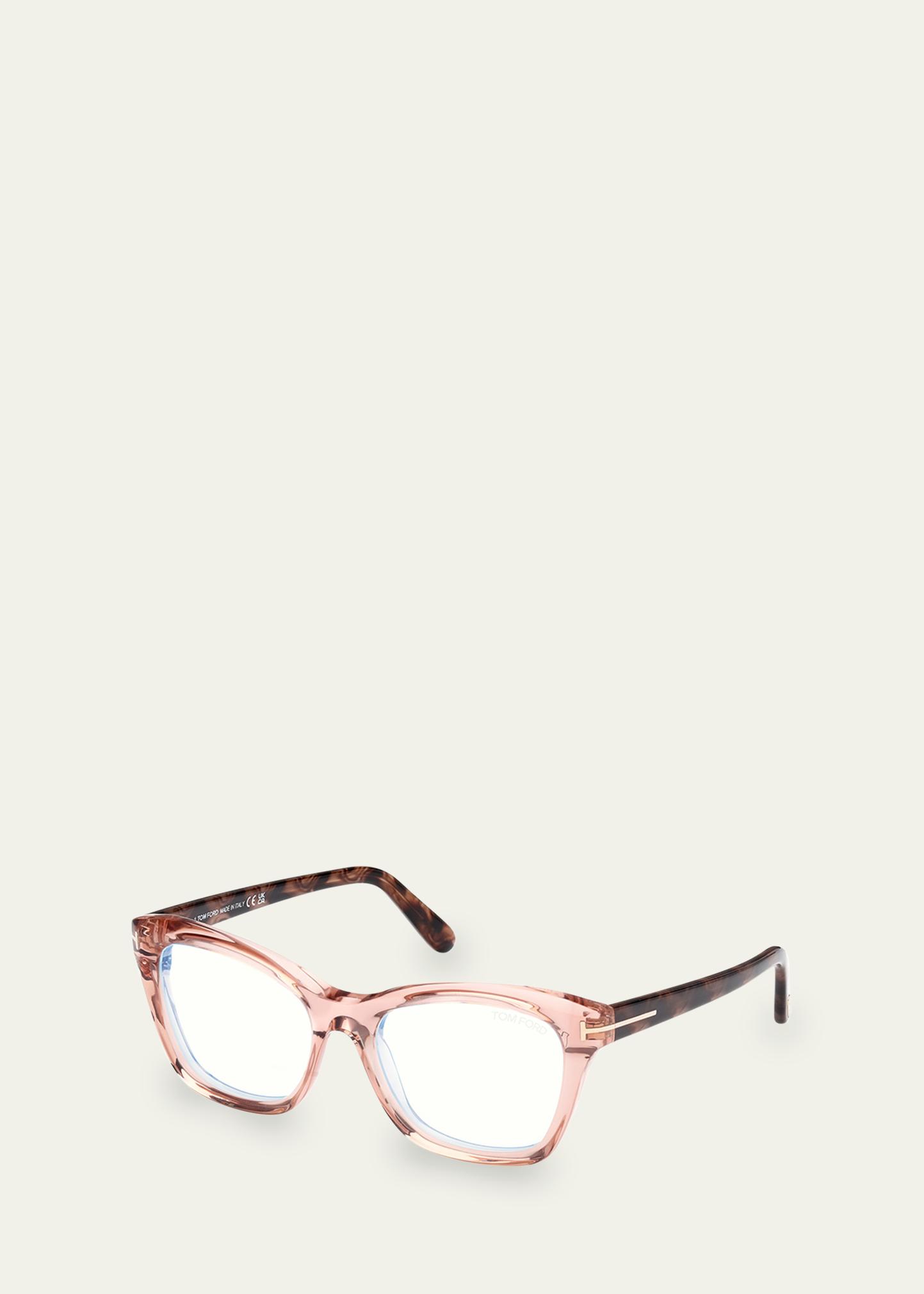 TOM FORD Blue Filtering Two-Tone Acetate Cat-Eye Sunglasses