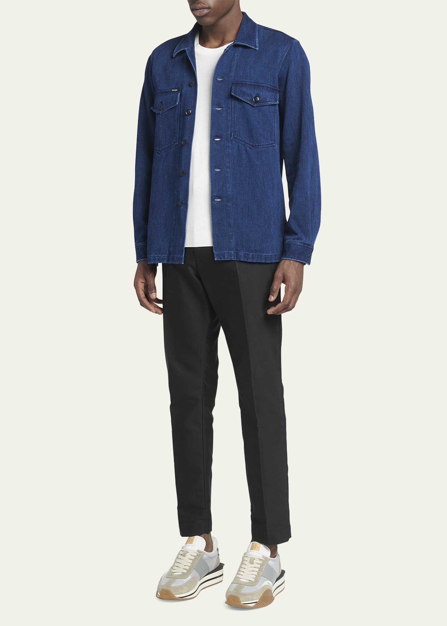 TOM FORD Men's Dark Wash Denim Overshirt - Bergdorf Goodman