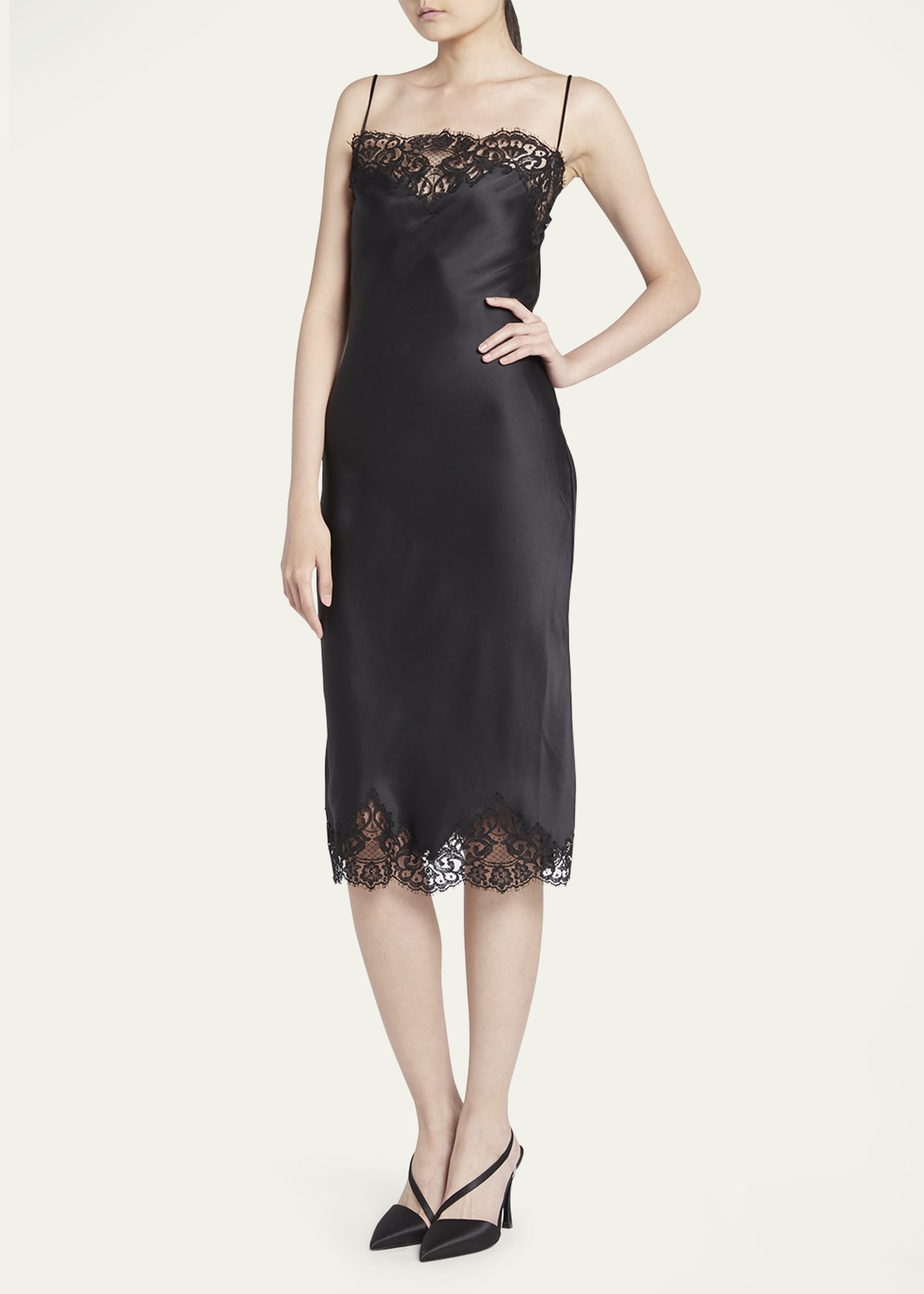 Stella McCartney Iconic Lace Slip Dress - Bergdorf Goodman