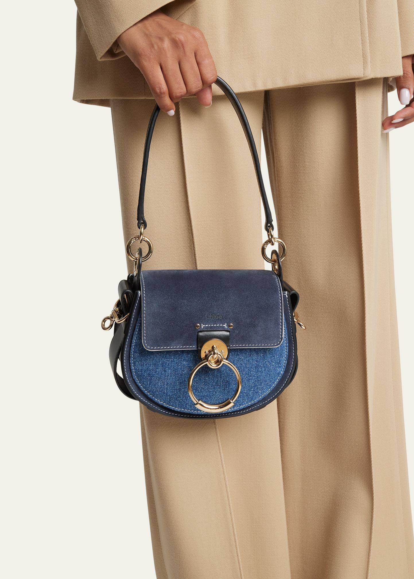 Chloe Tess Denim Saddle Crossbody Bag - Bergdorf Goodman