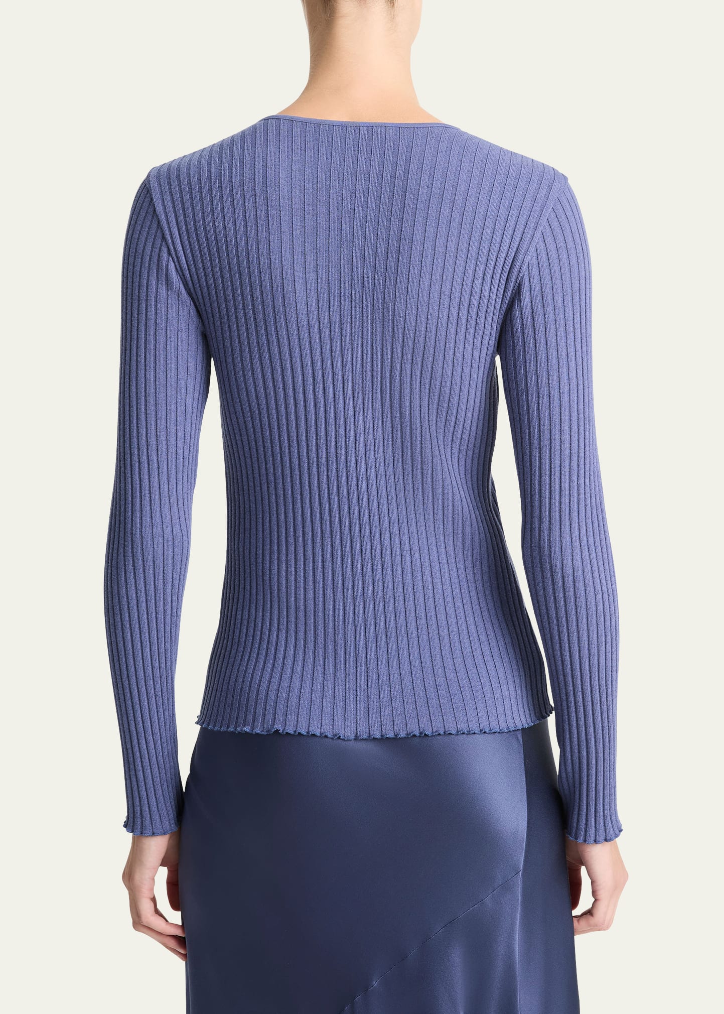 Vince Rib-Knit Long-Sleeve Henley Top - Bergdorf Goodman
