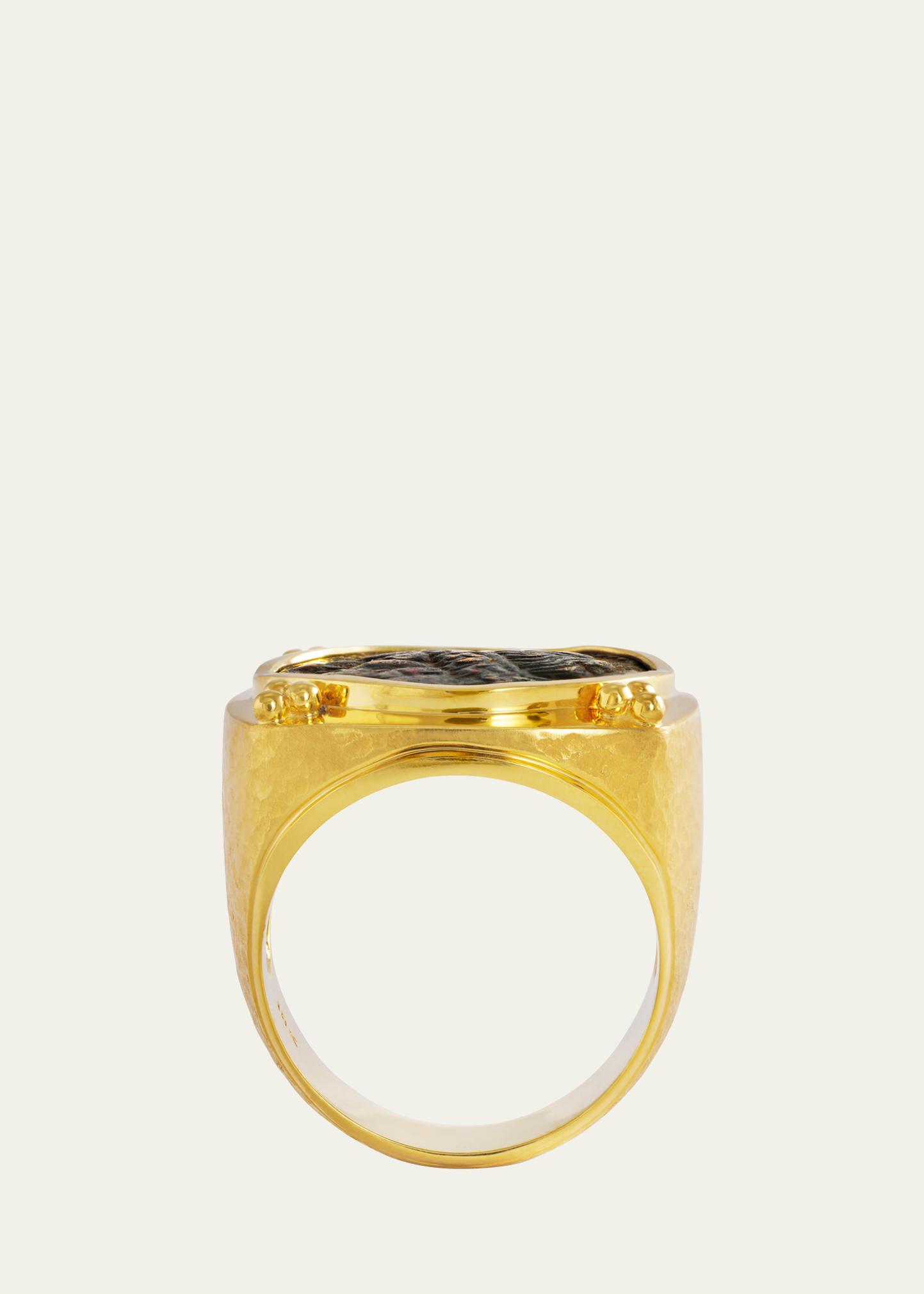Jorge Adeler Men's 18K Yellow Gold Authentic Neptune Coin Ring