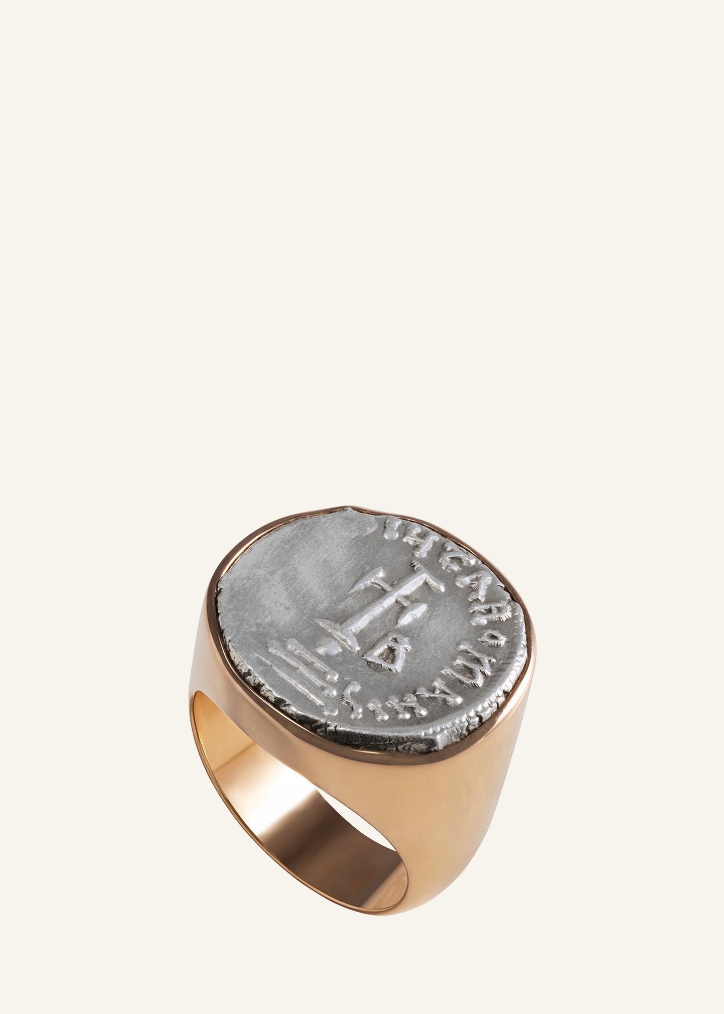 Jorge Adeler Men's 18K Rose Gold Authentic Constans II Coin Ring