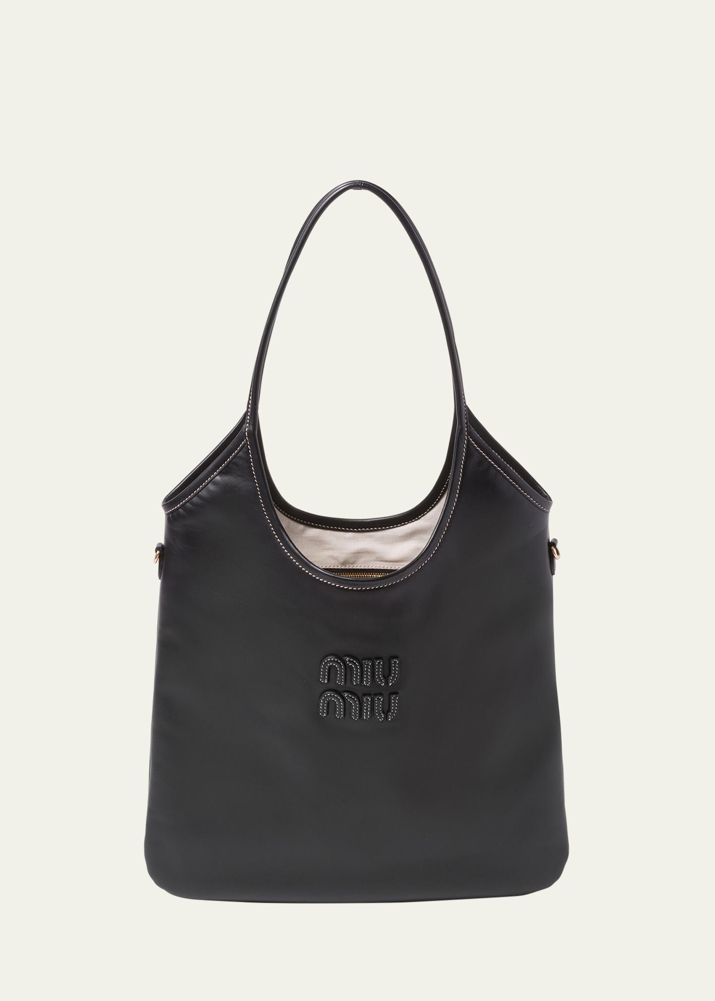 Miu Miu Logo Leather Tote Bag - Bergdorf Goodman
