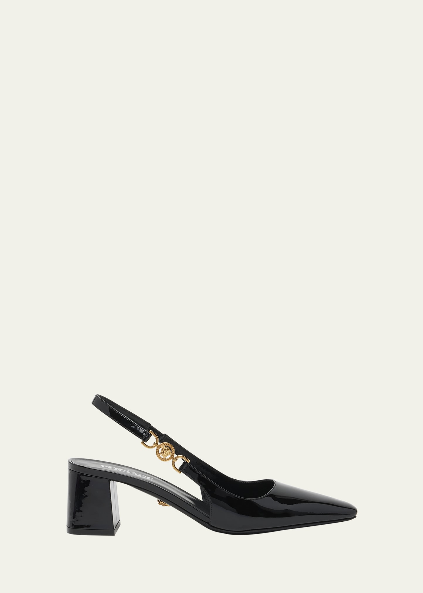 Versace Medusa Patent Slingback Pumps