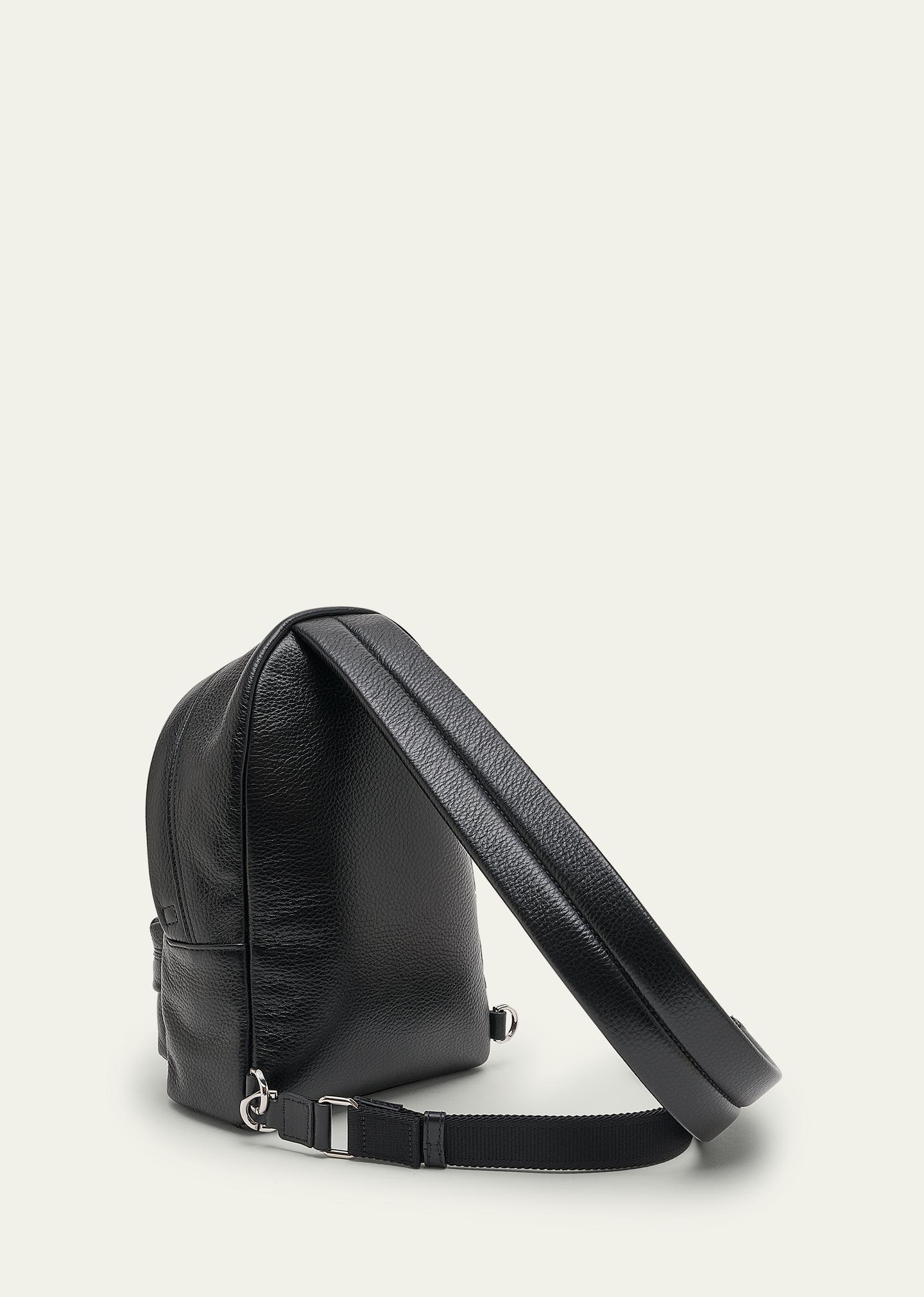 Givenchy Black Pebbled Leather Essential U Small Sling Backpack Bag Essential U backpack in nylon - black in - black  main image 3