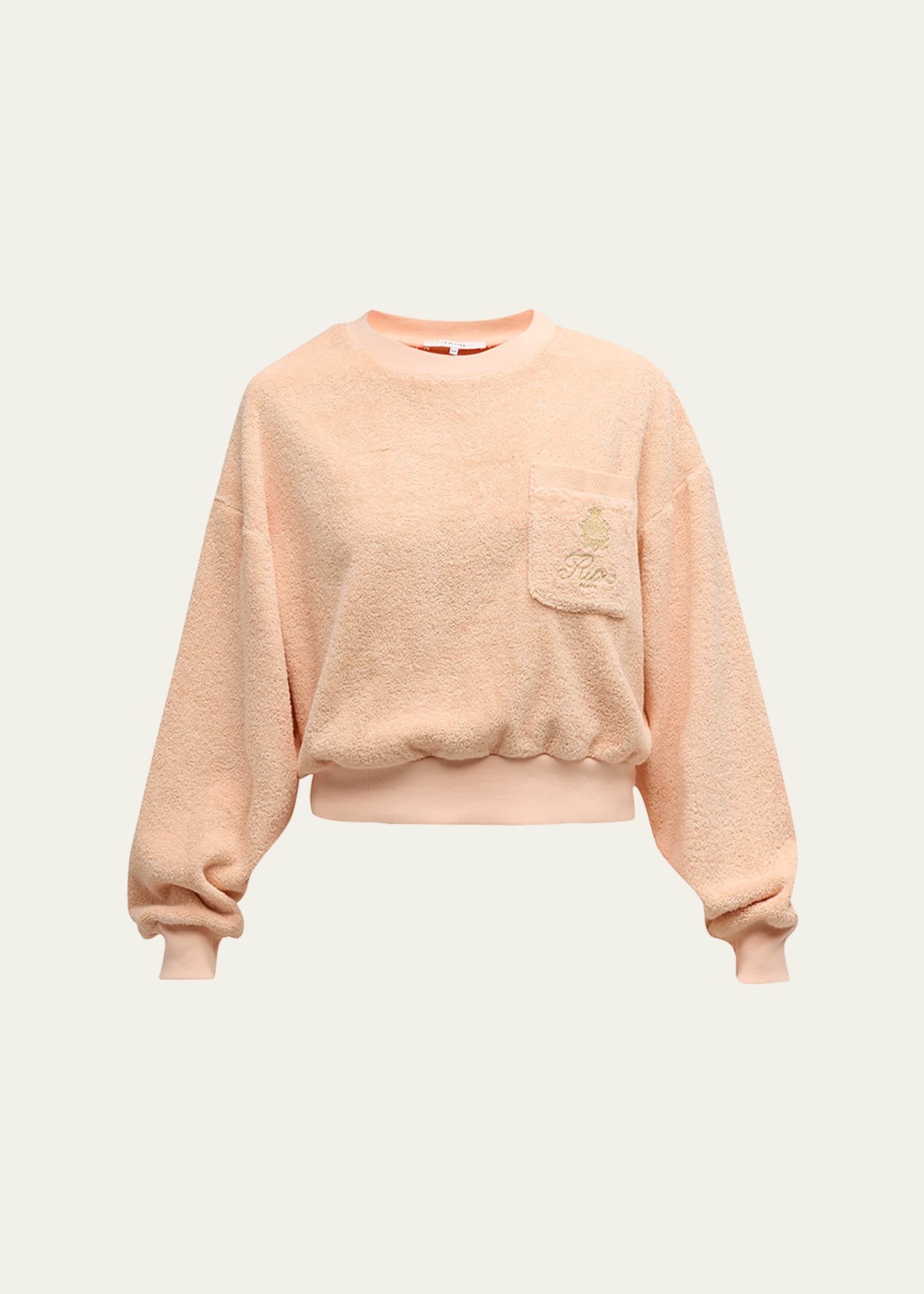 FRAME x Ritz Paris Cropped Cotton-Terry Sweatshirt