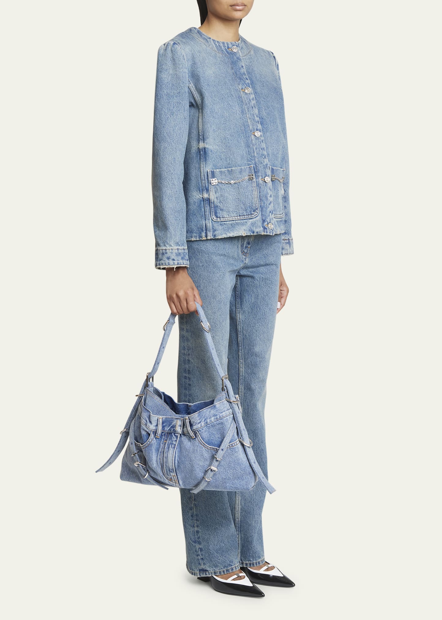 Givenchy Medium Voyou Shoulder Bag in Boyfriend Denim - Bergdorf