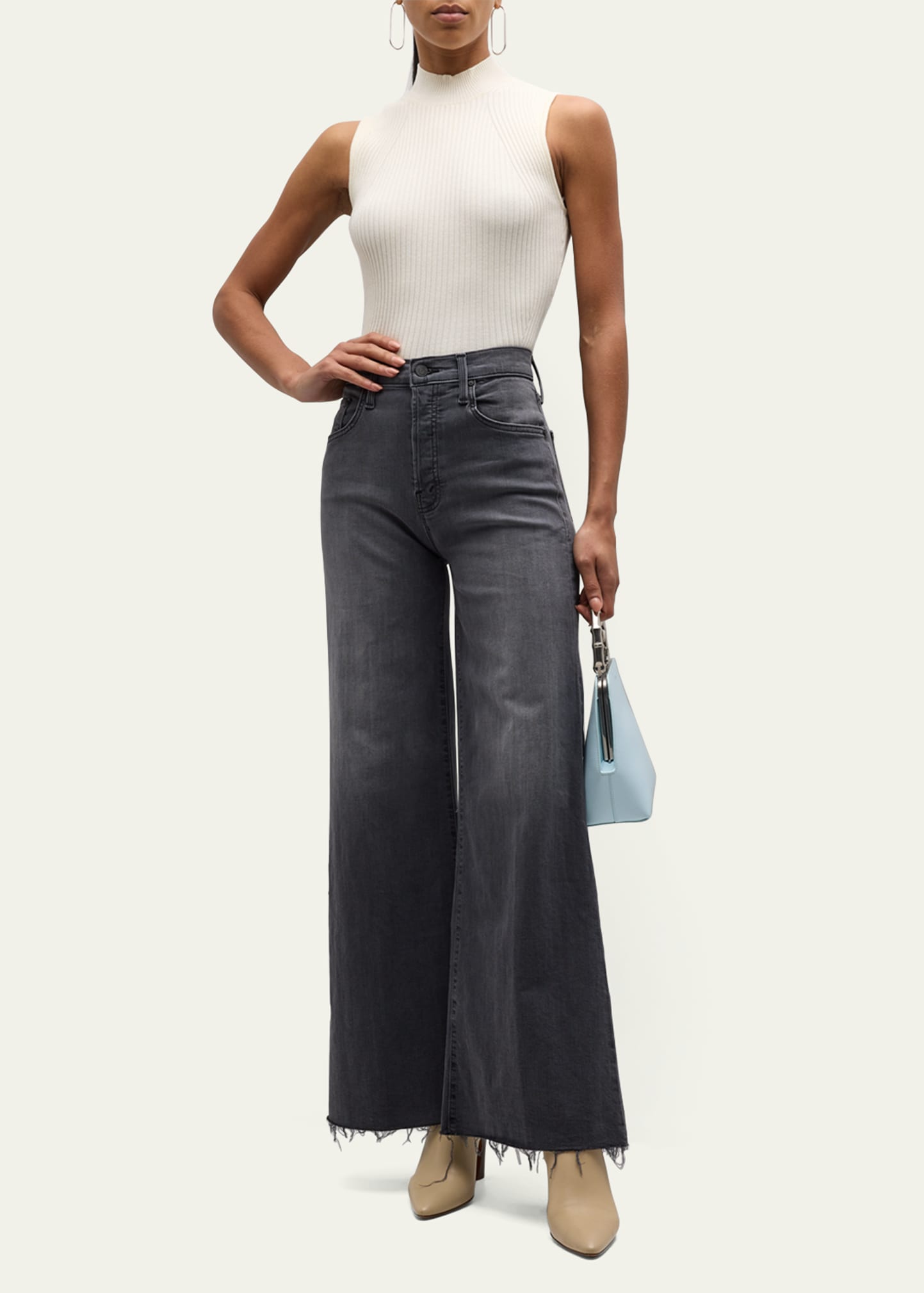 Buy MIXT by Nykaa Fashion Black High Waist Ripped And Frayed Denim