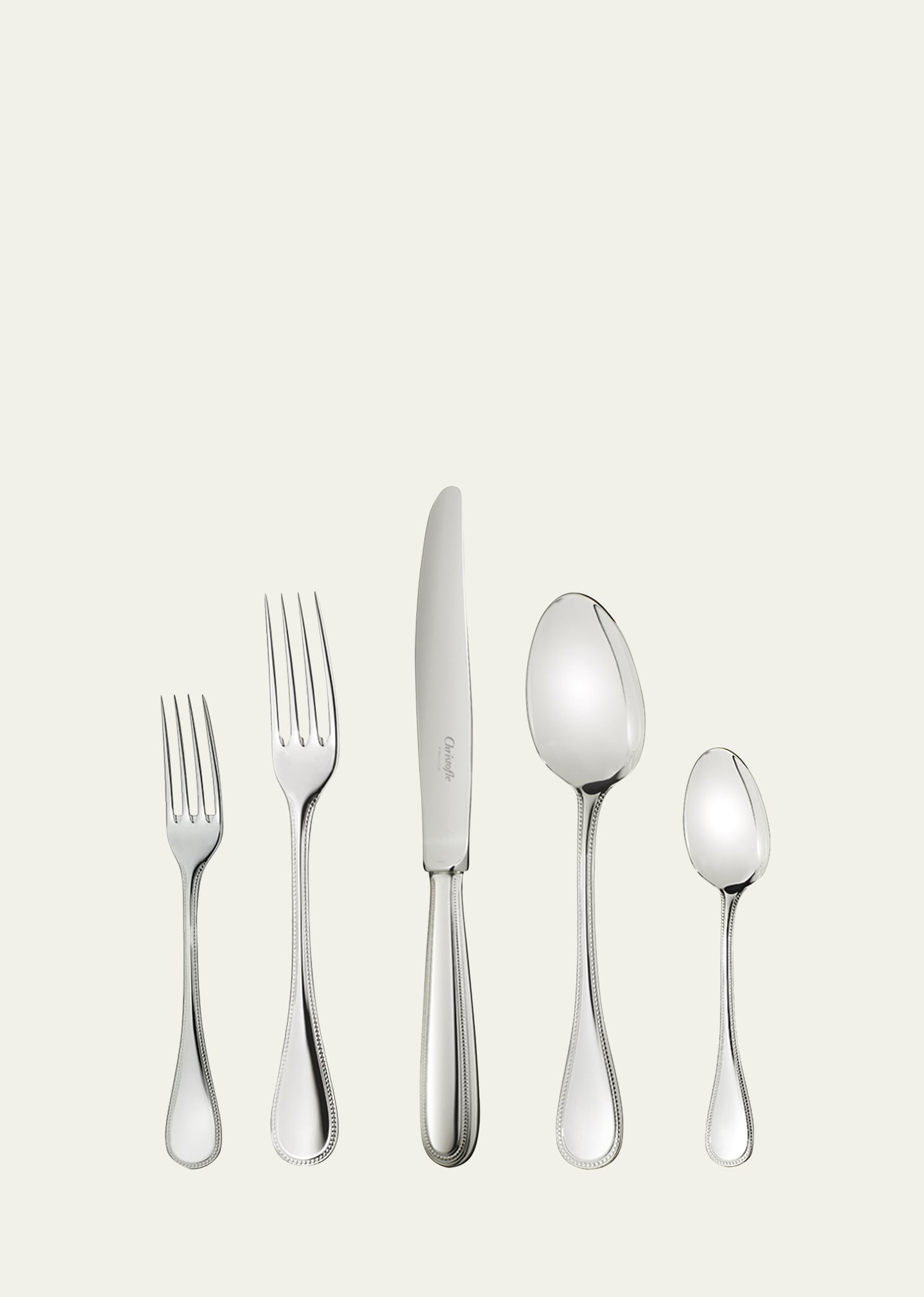 Christofle Perle Stainless Steel Flatware Place Setting