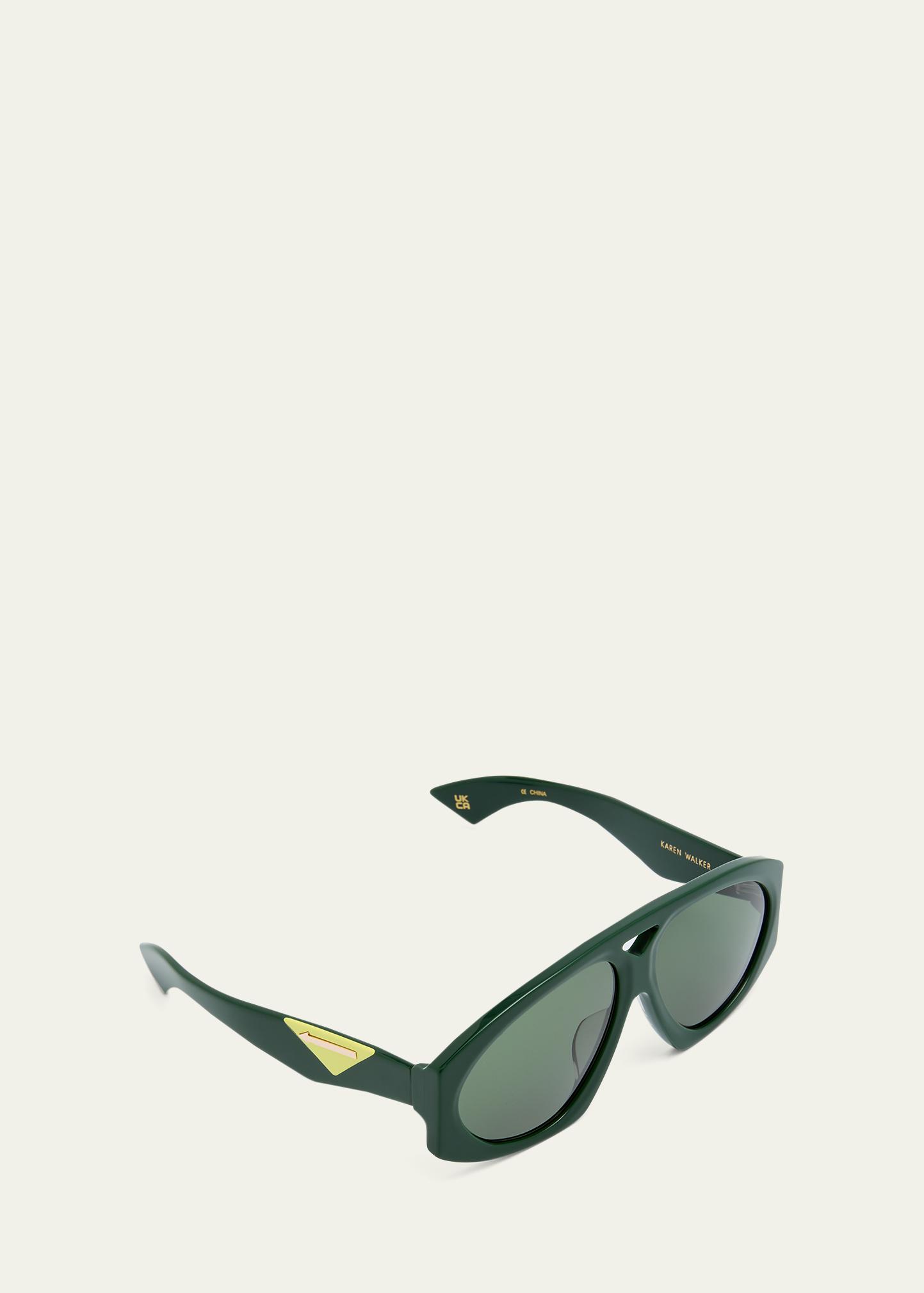Karen Walker Logo Acetate Aviator Sunglasses - Bergdorf Goodman