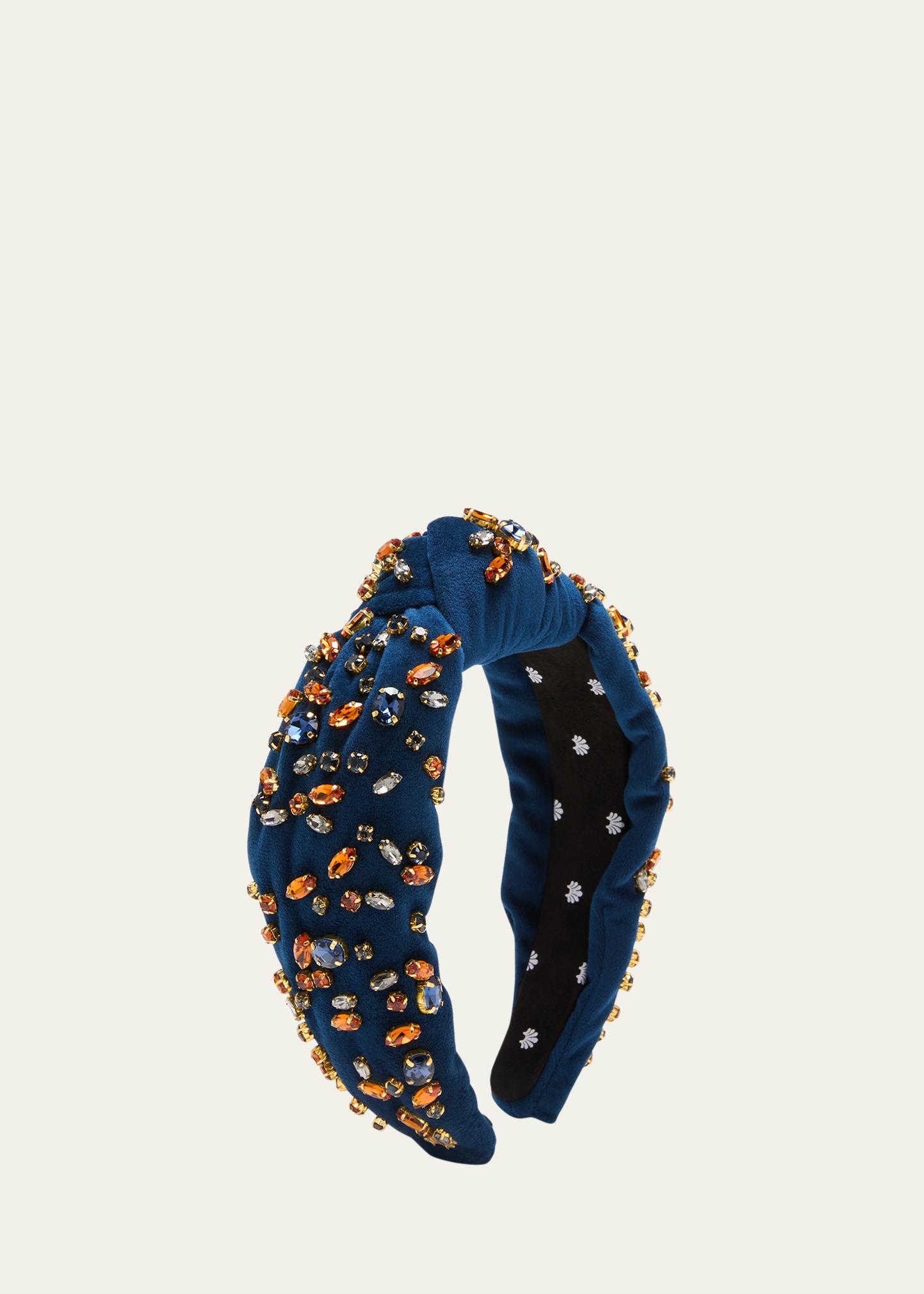 Lele Sadoughi Embellished Velvet Knotted Headband - Bergdorf 