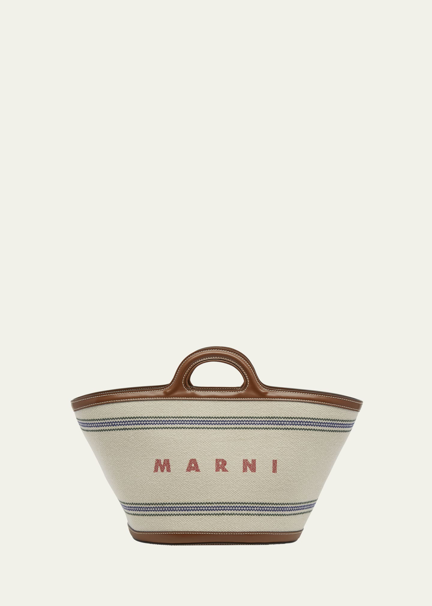 Marni Tropicalia Small Striped Canvas Top-Handle Bag - Bergdorf