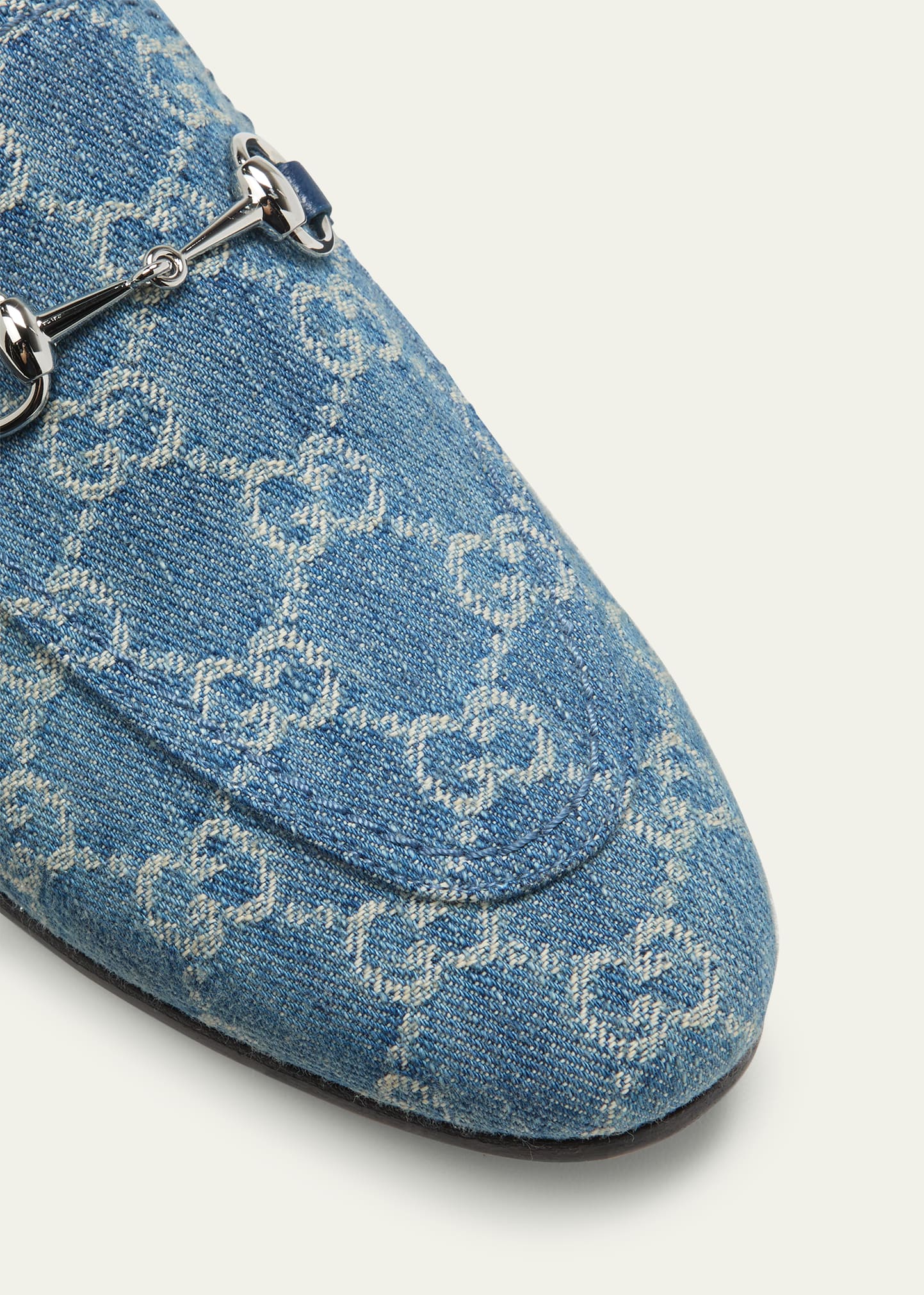 Gucci Jordaan Monogram Denim Loafers Bergdorf Goodman