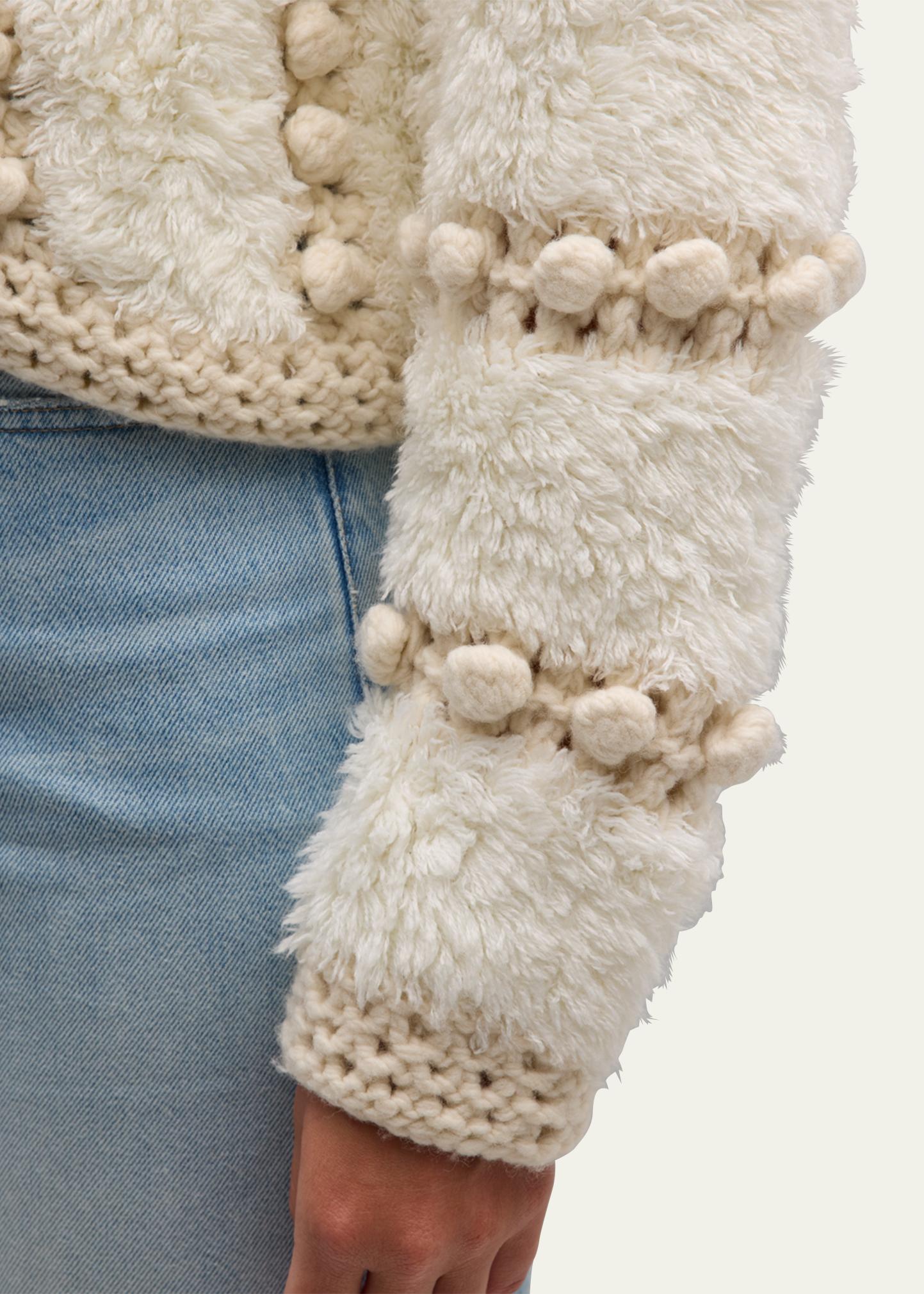 FRAME Zip-Front Pom Pom Cardigan - Bergdorf Goodman