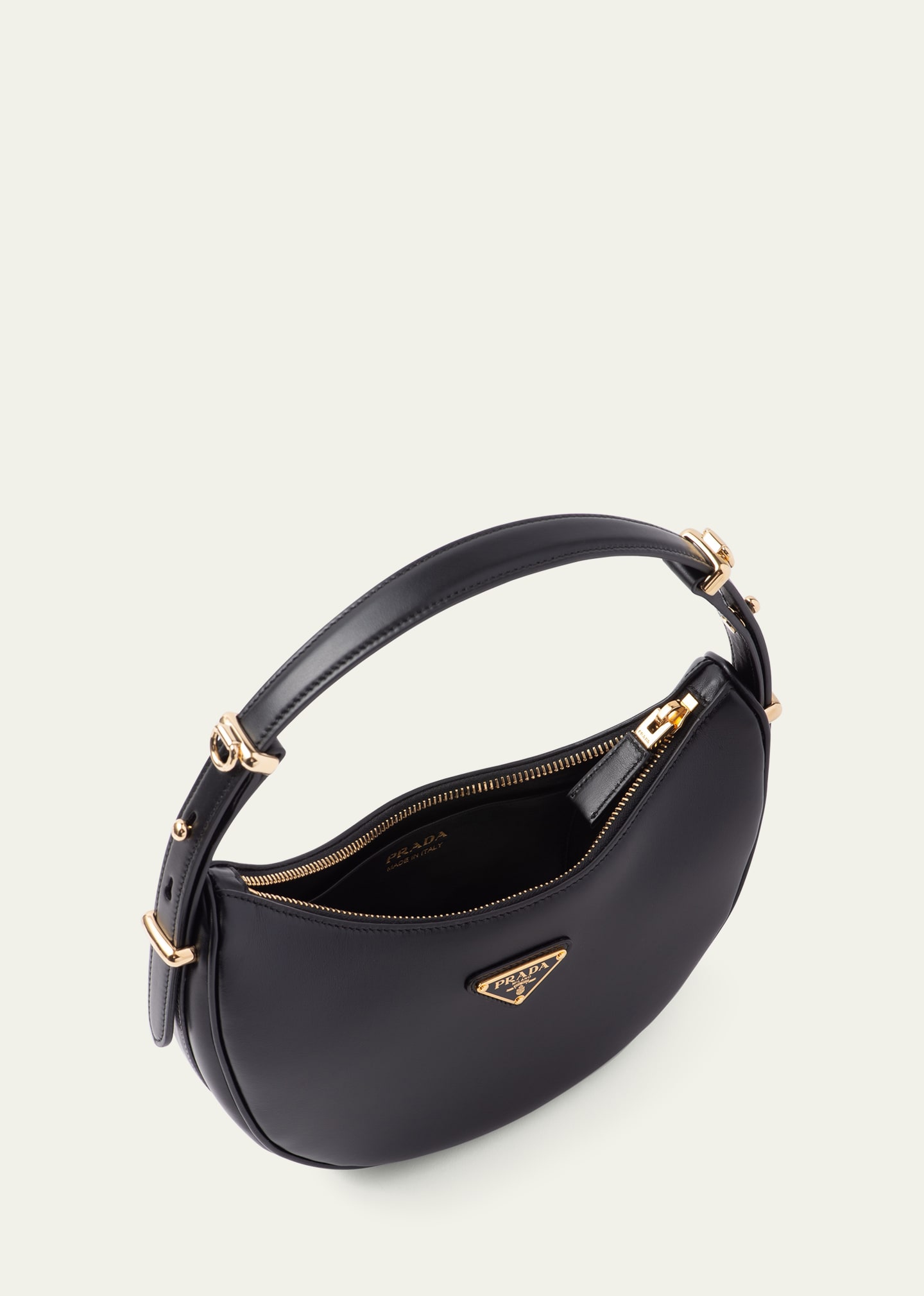 Prada Zip Calf Leather Shoulder Bag - Bergdorf Goodman
