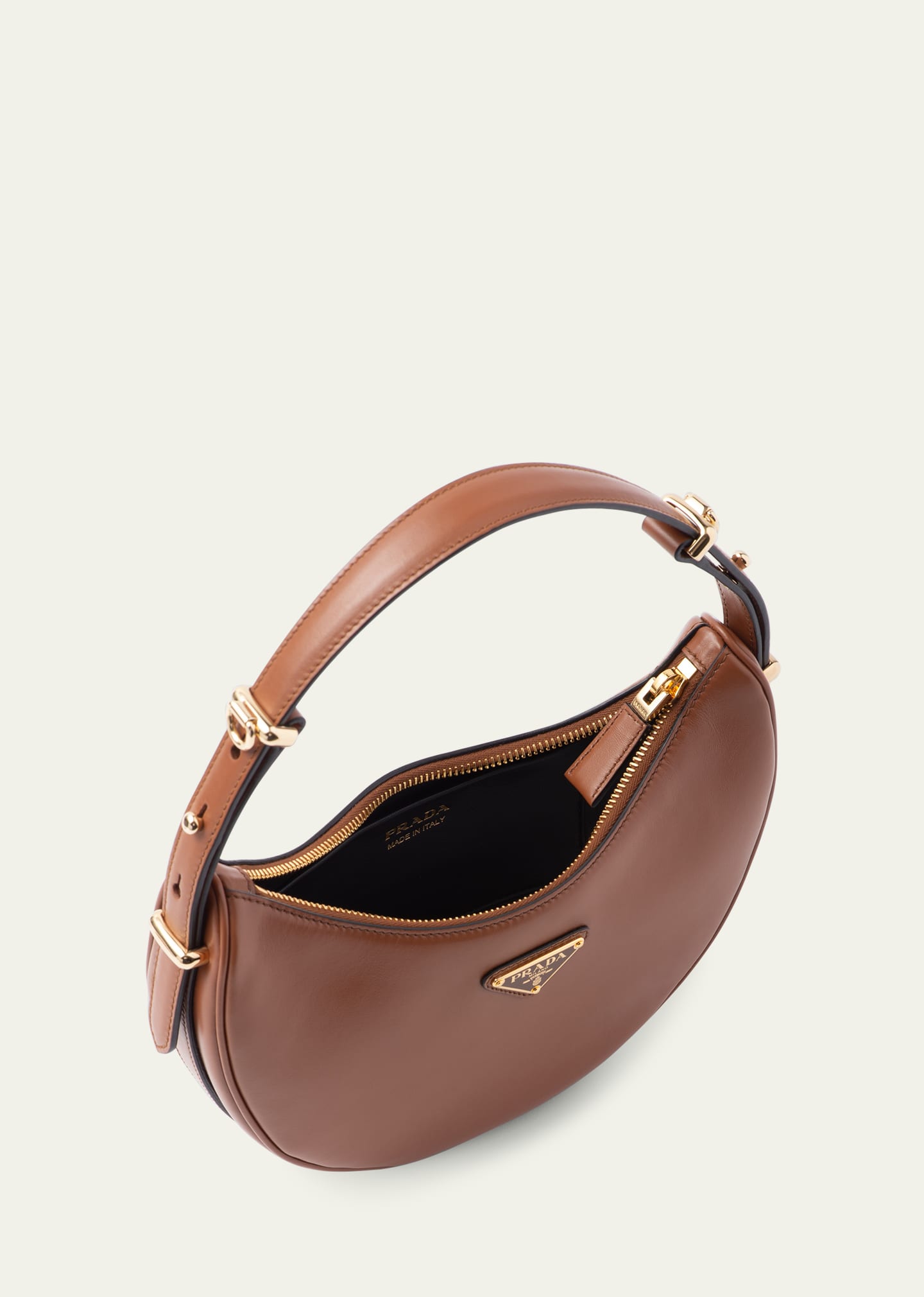 Prada Zip Calf Leather Shoulder Bag - Bergdorf Goodman