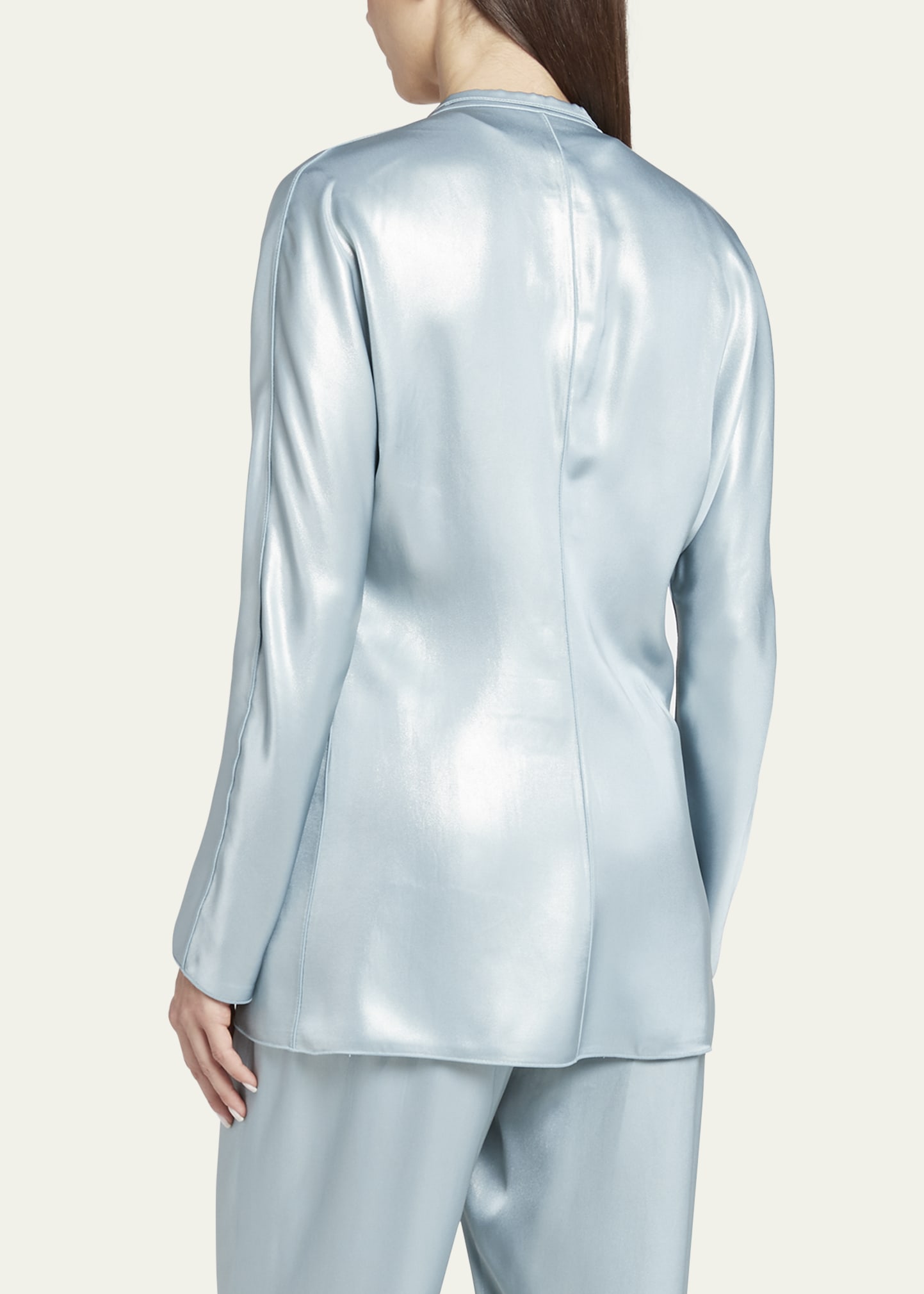 Giorgio Armani Laminated Satin Double-Breast Blazer - Bergdorf Goodman