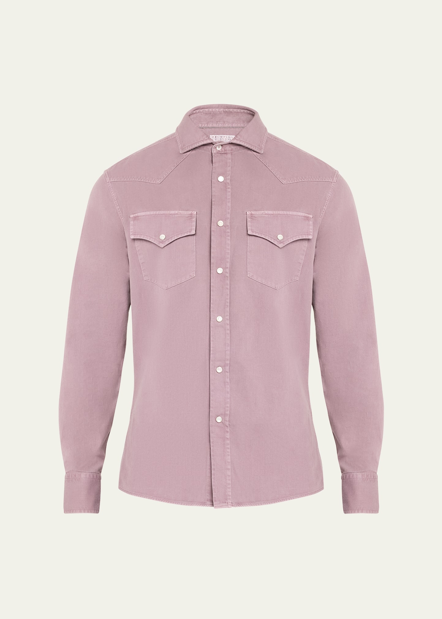 美品！BRUNELLO CUCINELLI フランネルコットンシャツS Brunello Cucinelli Men's Cotton Snap-Front Western Shirt