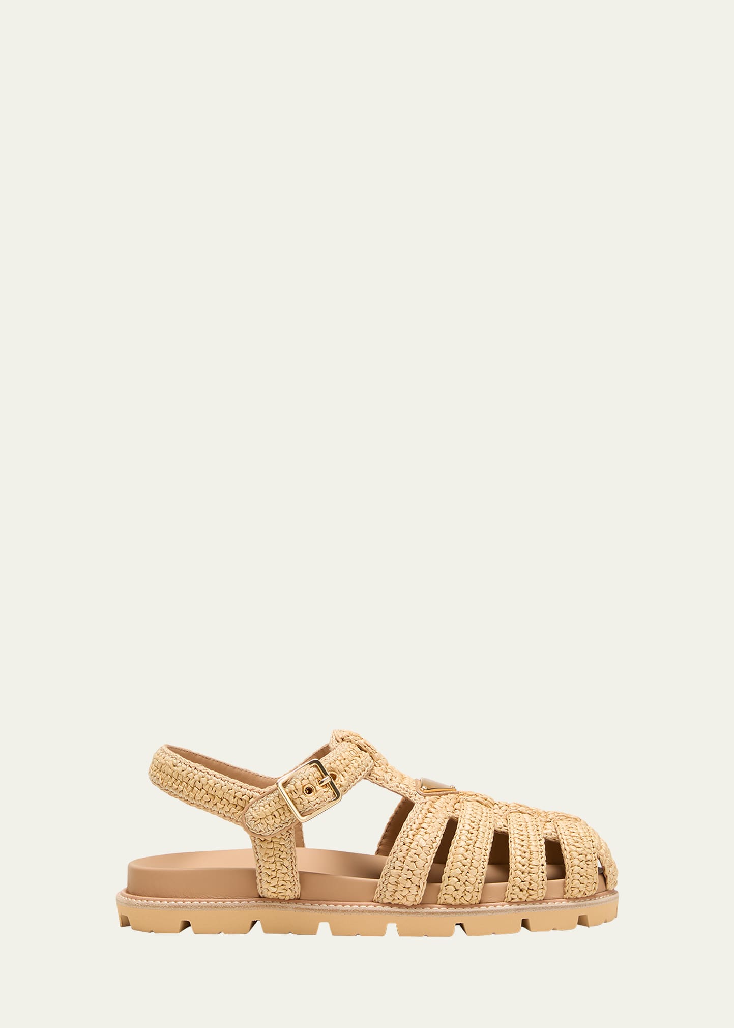 【関税＆送料込み】Prada Cage Fisherman Sandals Logo fisherman sandals in black - Prada | Mytheresa