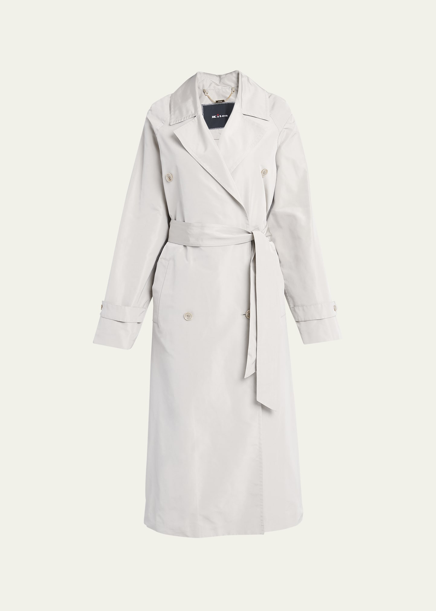 White silk trench clearance coat