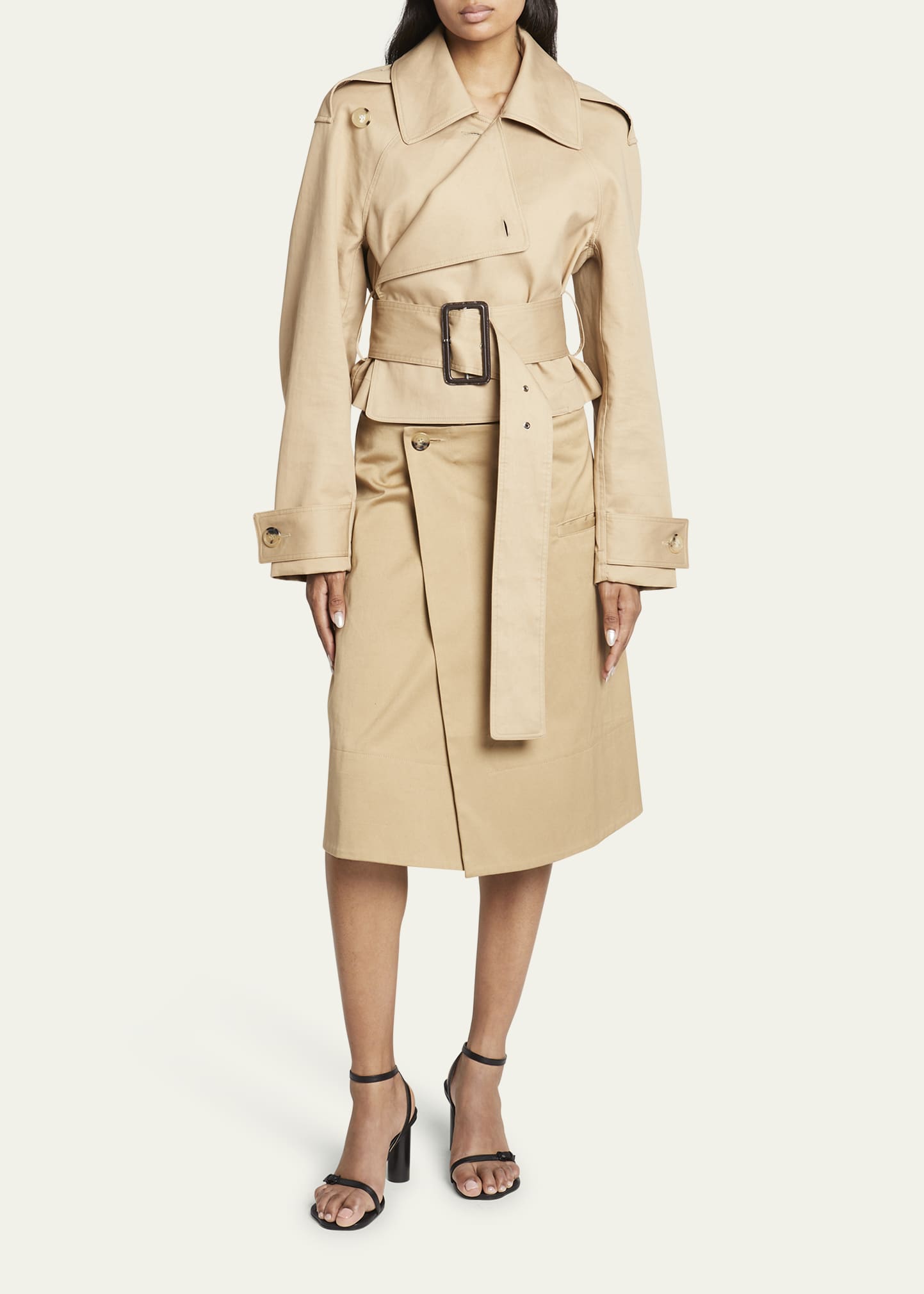 JW Anderson Wrap-Front Cropped Trench Coat - Bergdorf Goodman