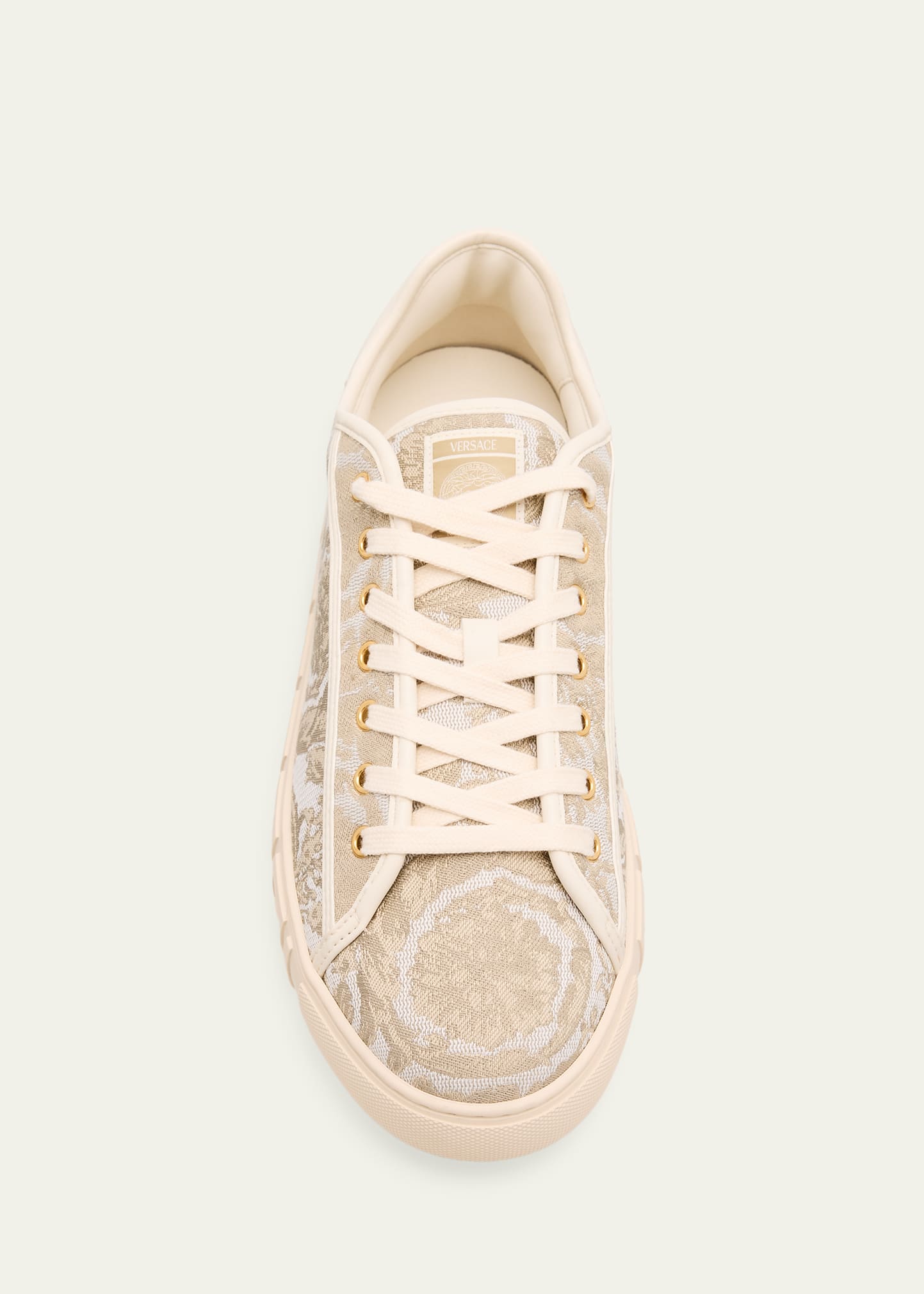 Versace Men's La Greca Baroque Canvas Low-Top Sneakers - Bergdorf