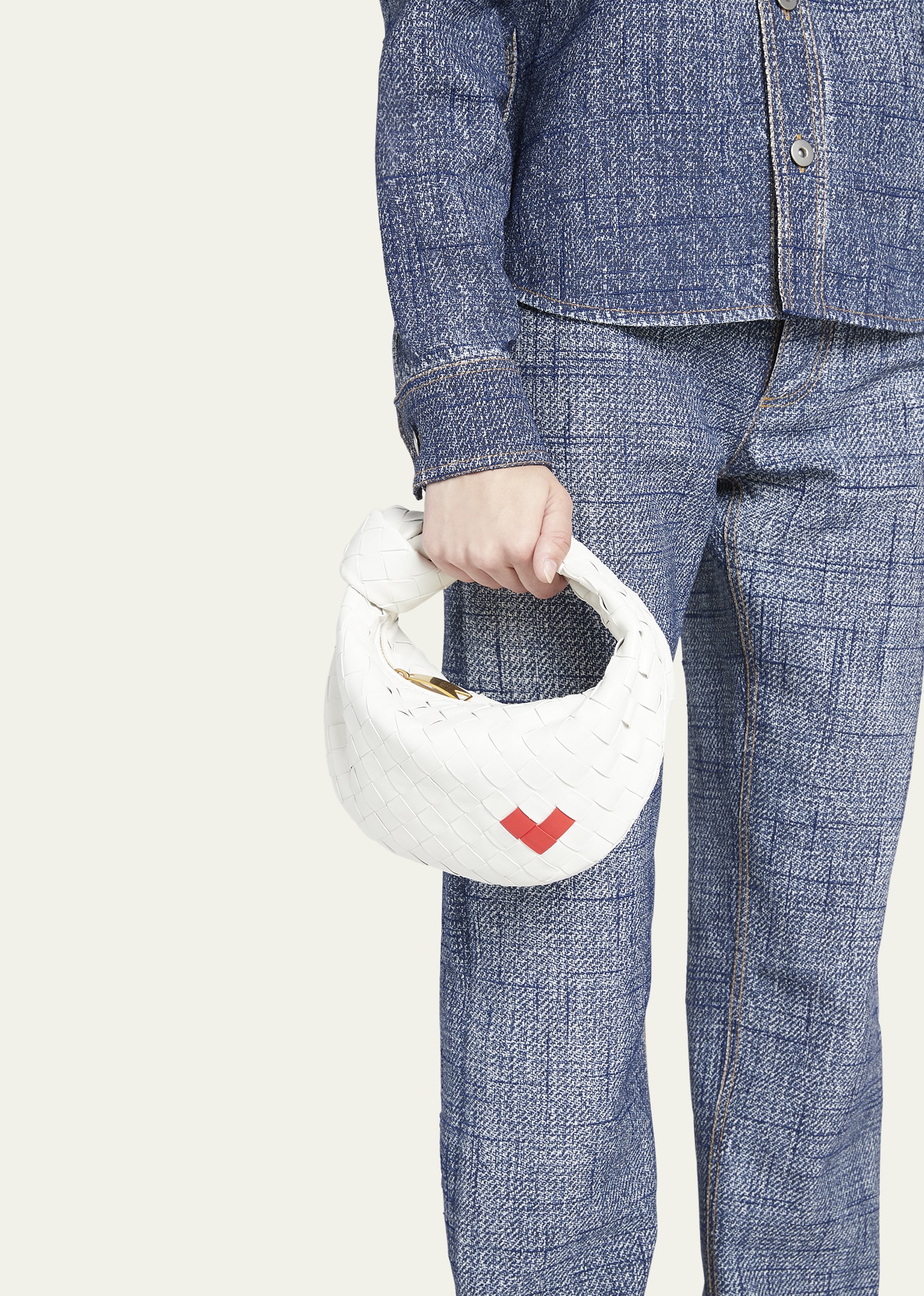 Bottega Veneta Jodie Mini Heart Intrecciato Top-Handle Bag
