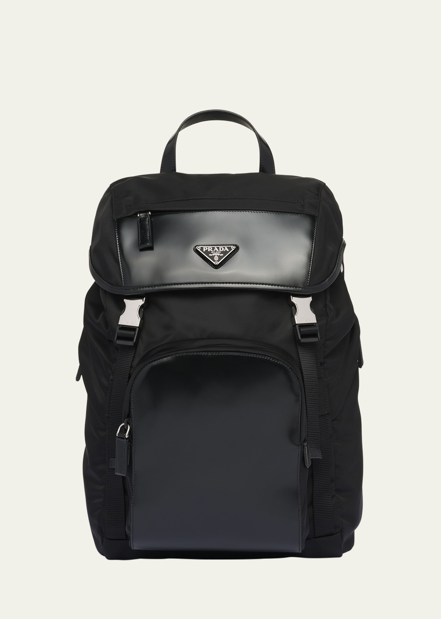 Prada black nylon outlet backpack