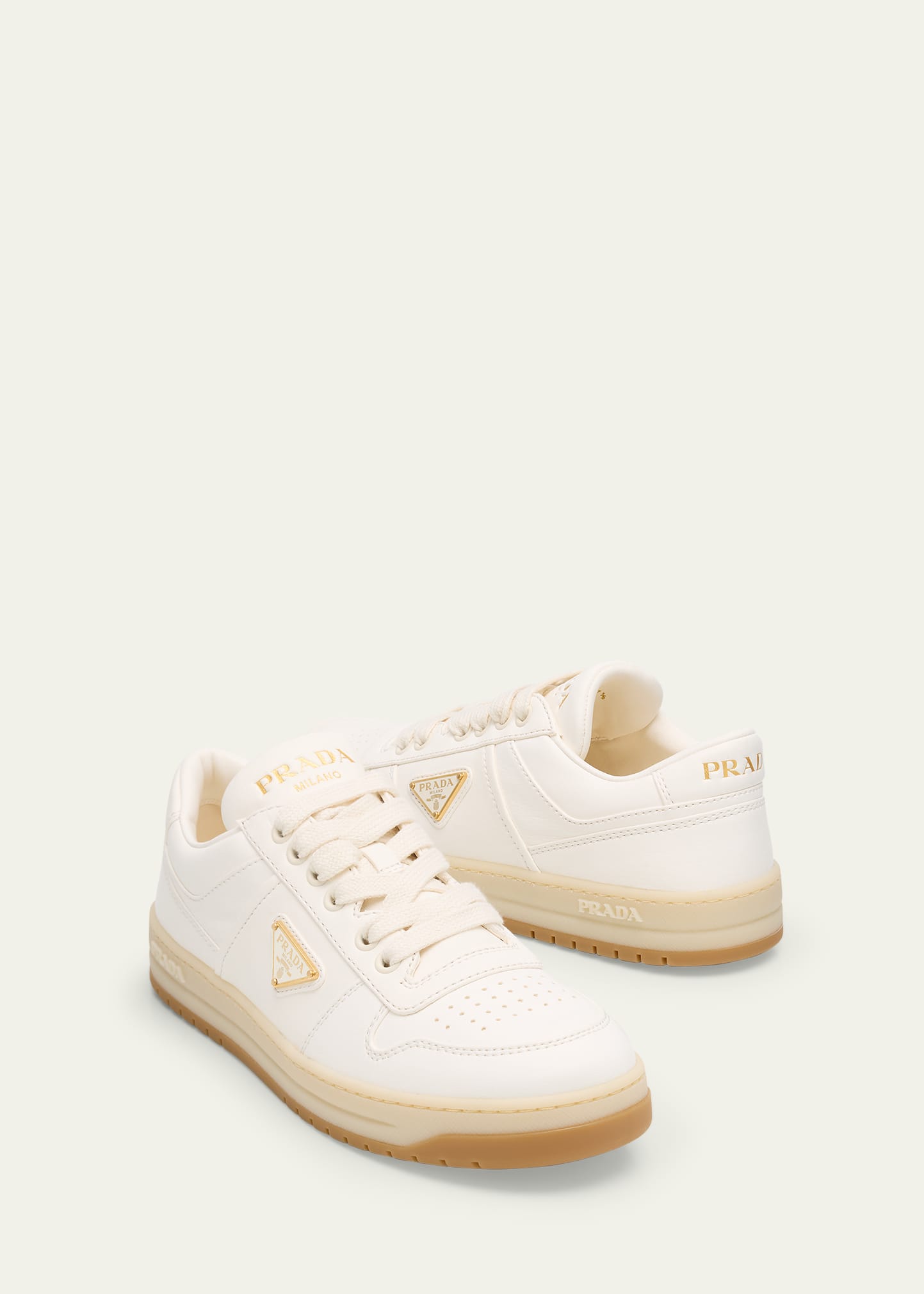 Prada Leather Low-Top Sneakers - Bergdorf Goodman