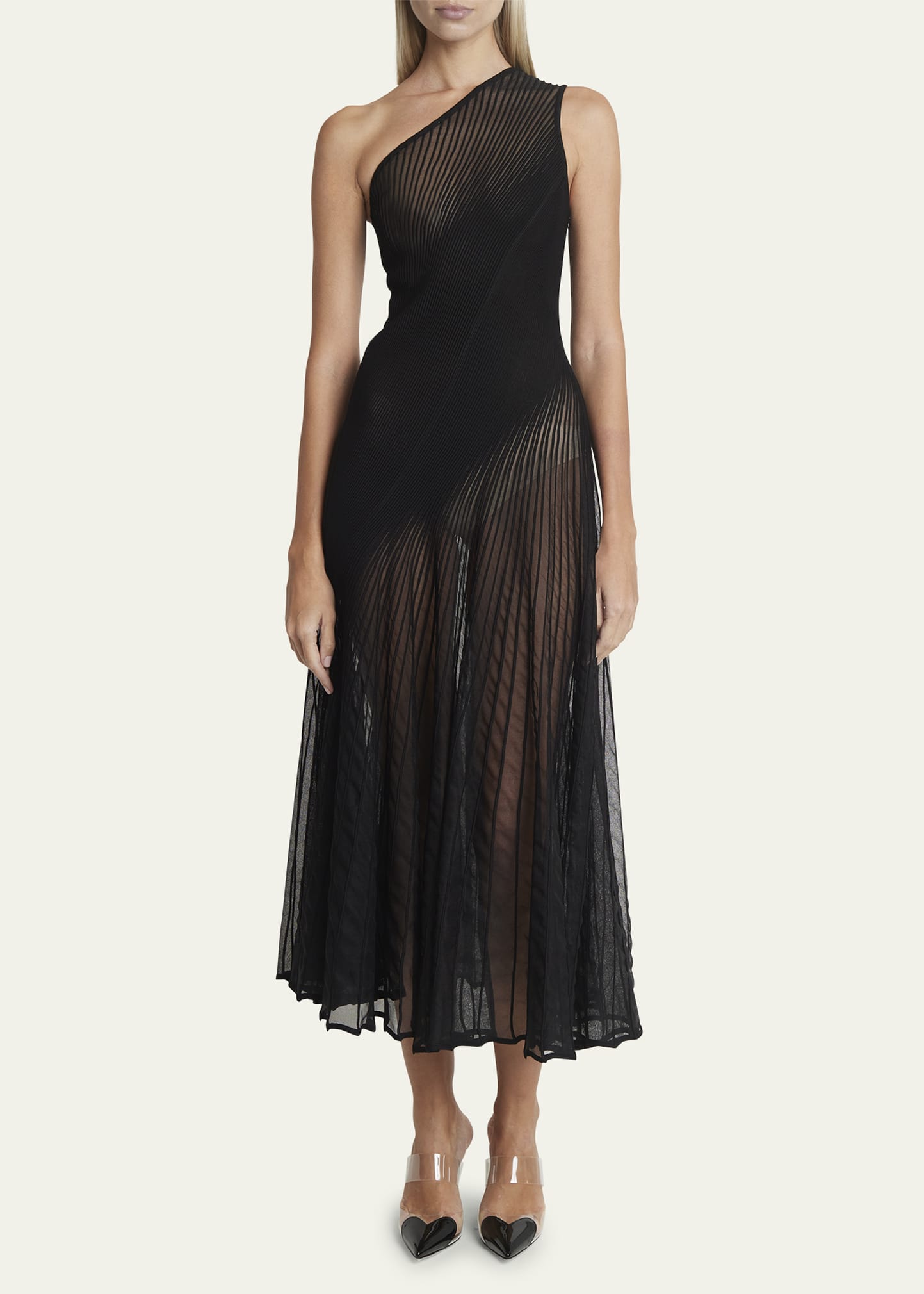 alaia one shoulder cutout stretch jersey midi dress Alaa One-shoulder Asymmetric Cutout Jersey Dress - Women - Turquoise Dresses