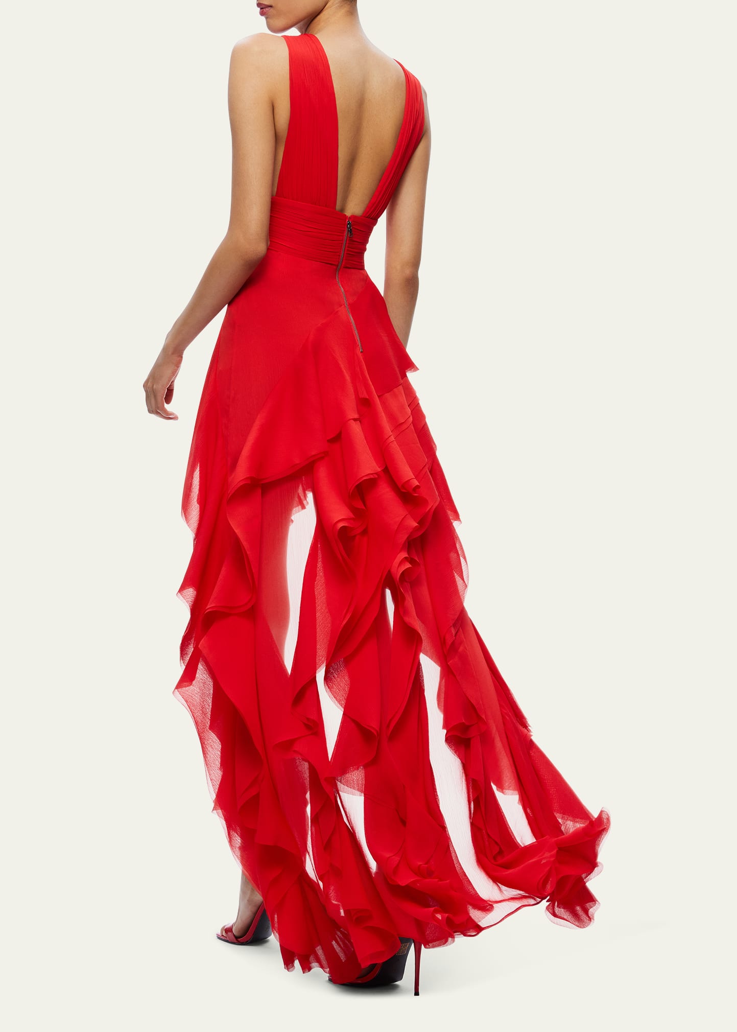 holly low neck asymmetric ruffled maxi dress Alice + Olivia Holly Maxi Dress, Size 12