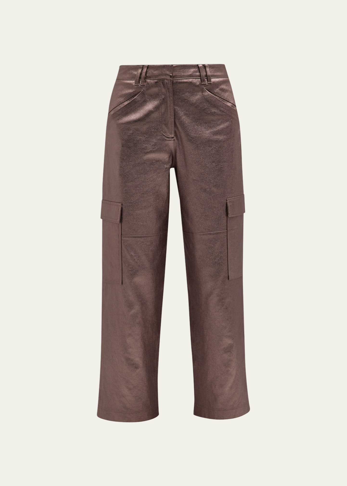 Veronica Beard Kaylee Lambskin Leather Ankle Pants - Bergdorf Goodman