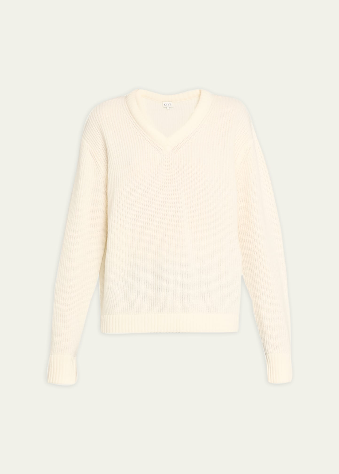 Sweater with plunging neckline, Creamy White - Sisley