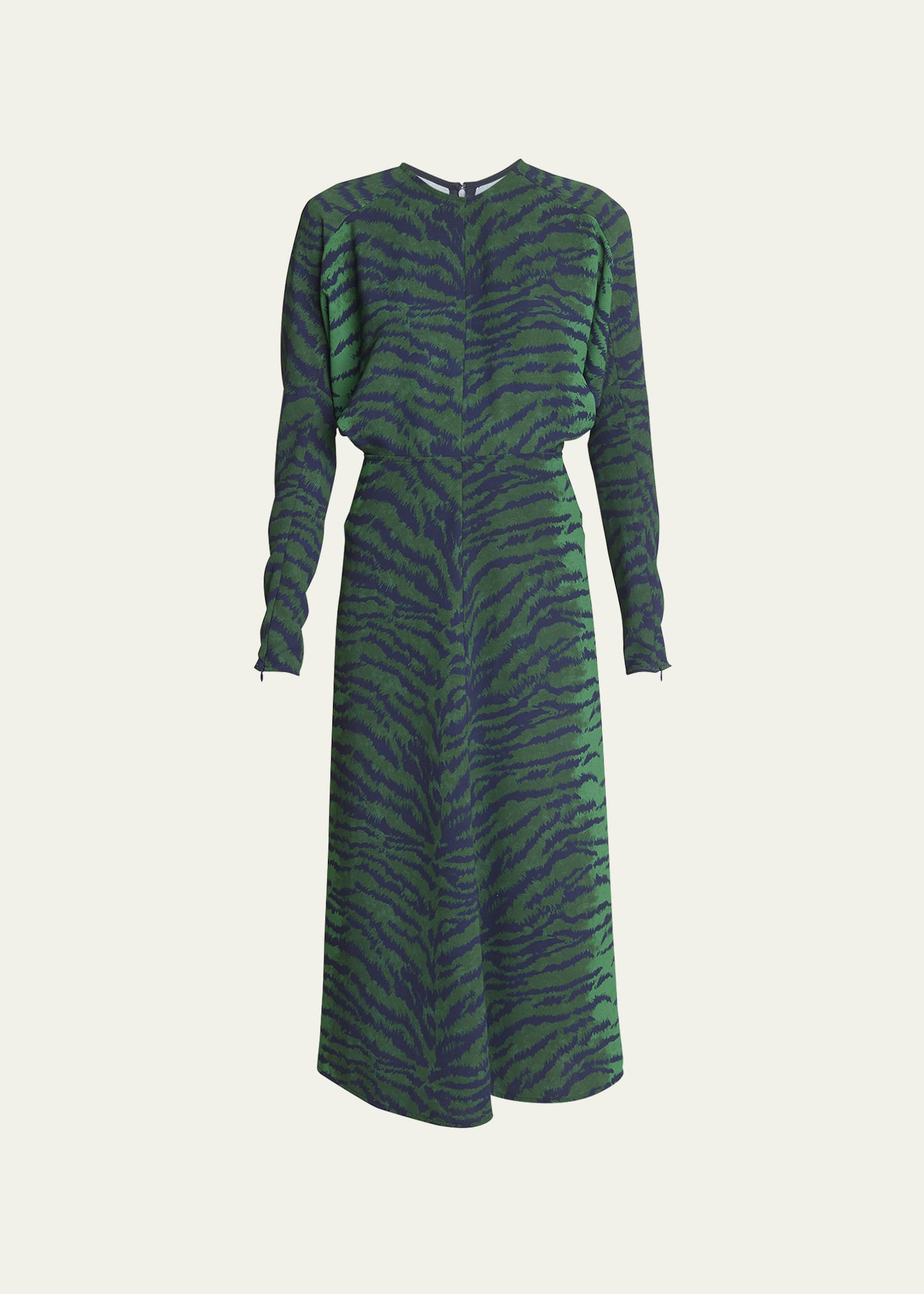 Victoria Beckham Tiger-Print Dolman Sleeve Midi Dress - Bergdorf Goodman