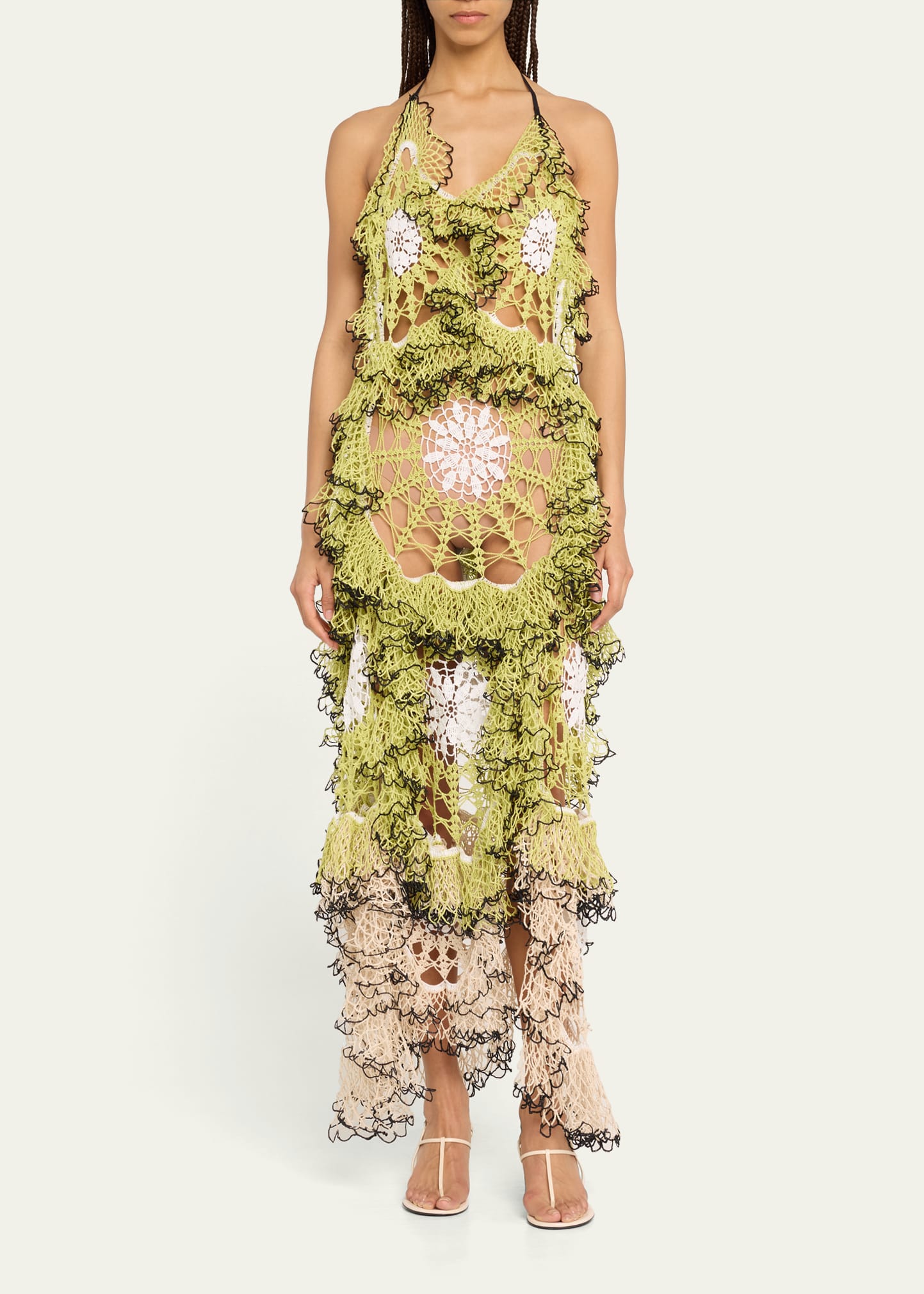 white christmas dresses Crochet Jennifer Dress - Gold main image 0