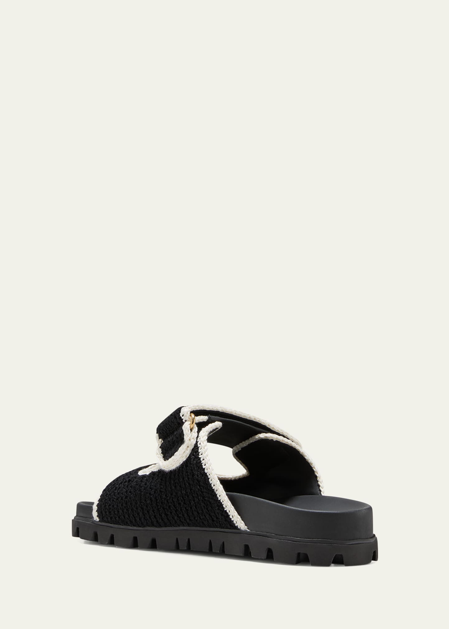 Miu Miu Bicolor Crochet Grip Slide Sandals - Bergdorf Goodman