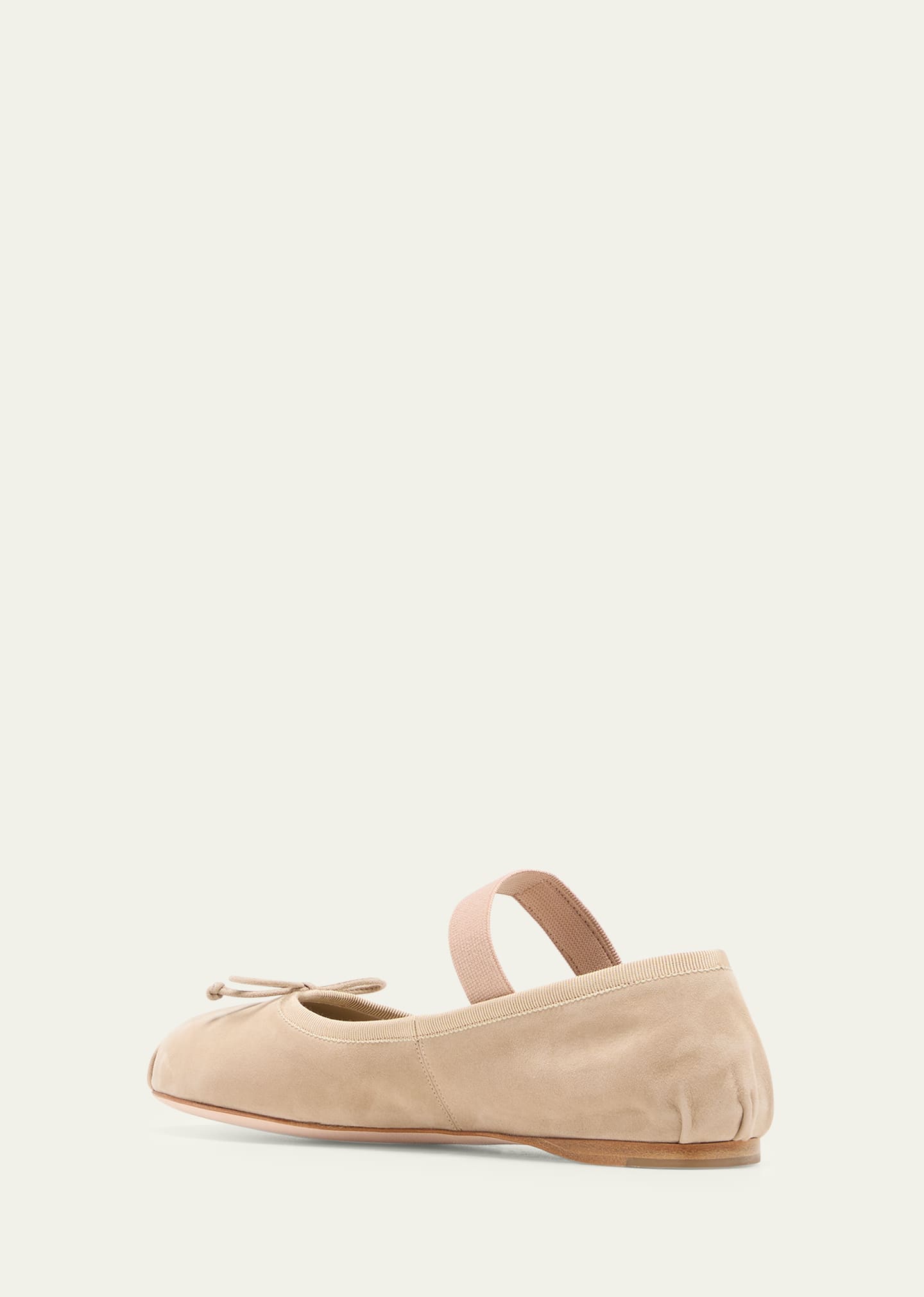 MiuMiu Suede Ballerina Flats スエード素材 バレリーナ ロゴ Miu Miu Suede Logo Ballerina Flats - Bergdorf Goodman