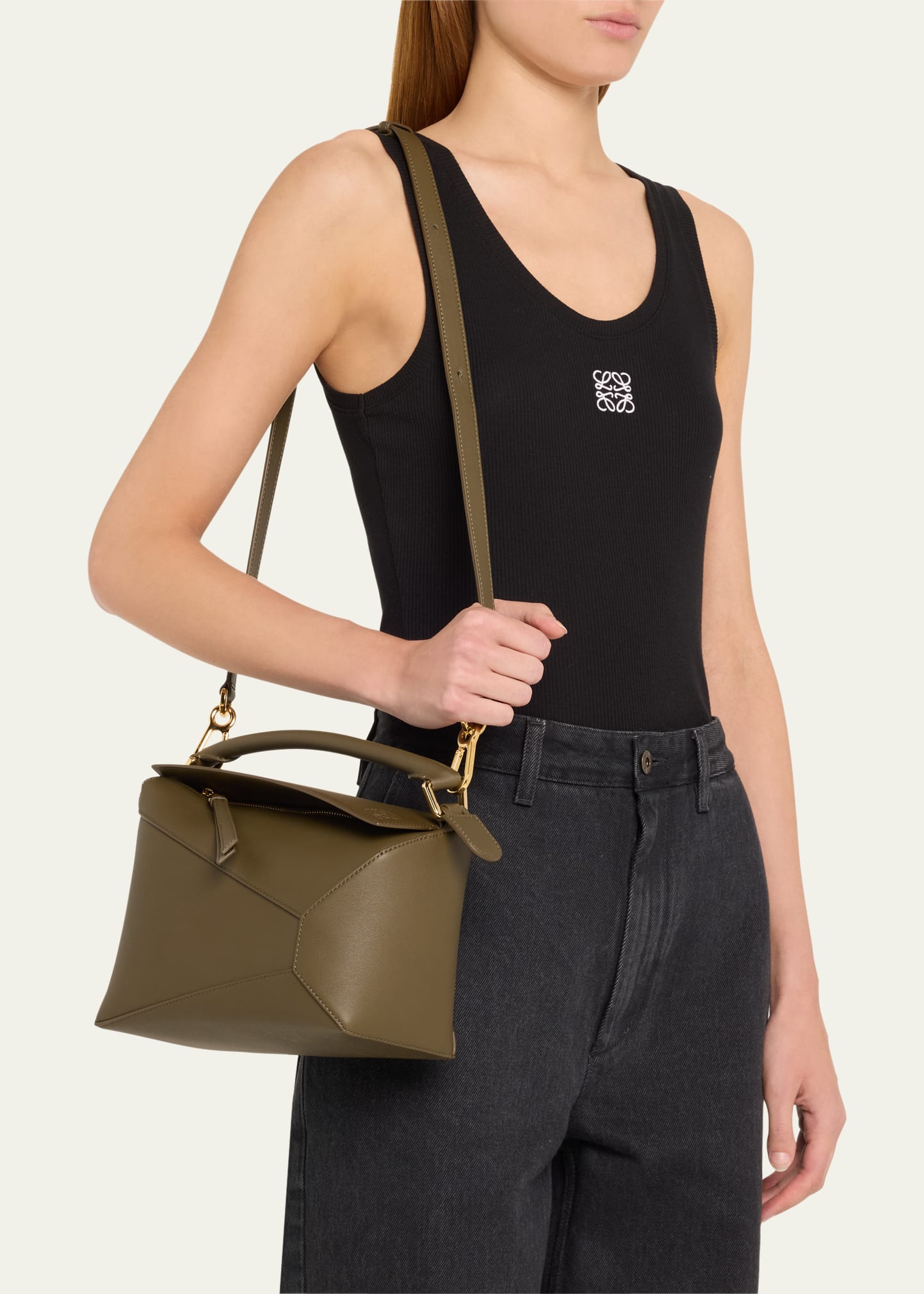 Loewe Puzzle Edge Small Top-Handle Bag in Leather - Bergdorf Goodman