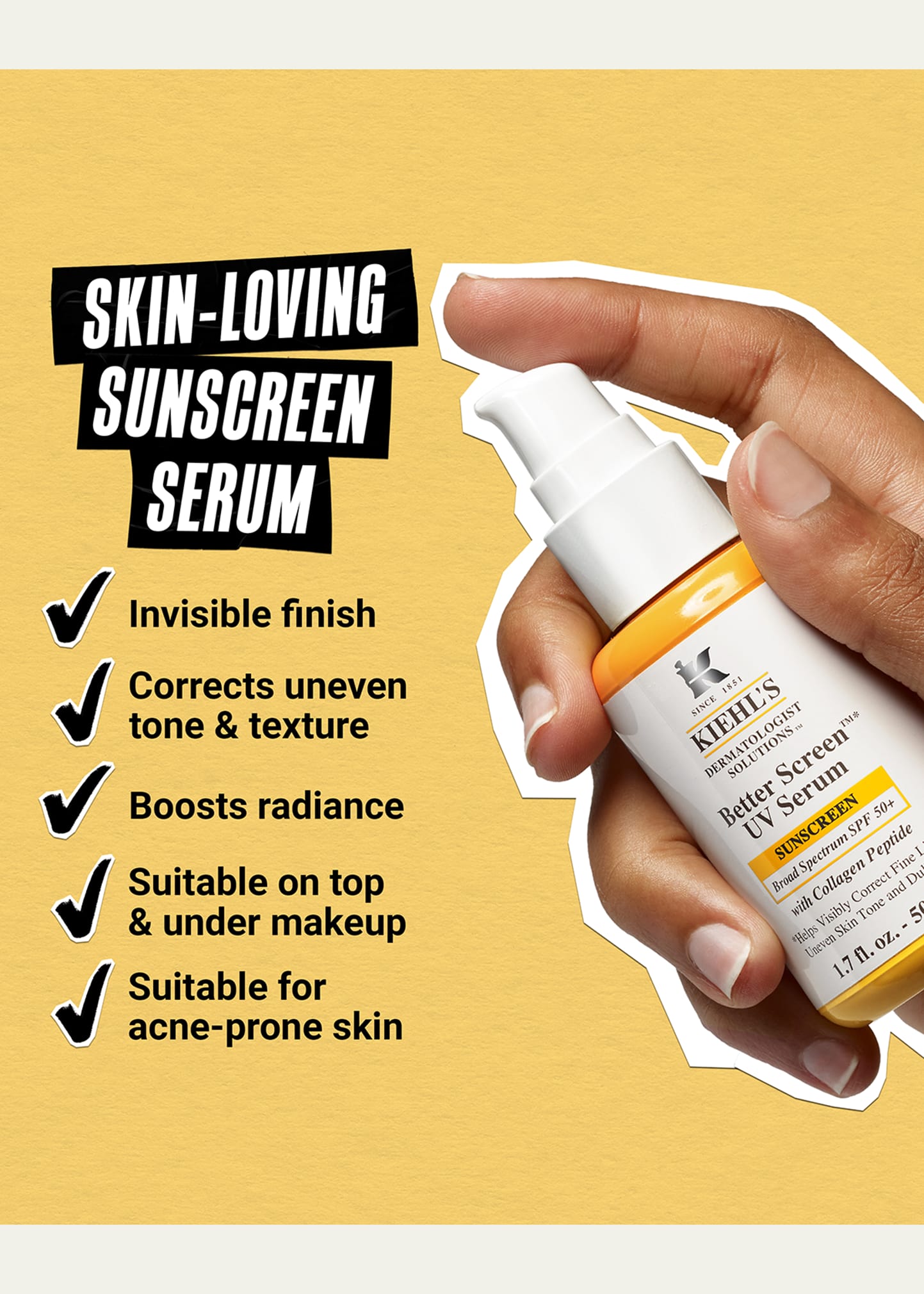 Kiehl’s Better Screen UV Serum 日焼け止め Better Screen™ UV Sunscreen Serum — SPF 50+ Sunscreen — Kiehl's